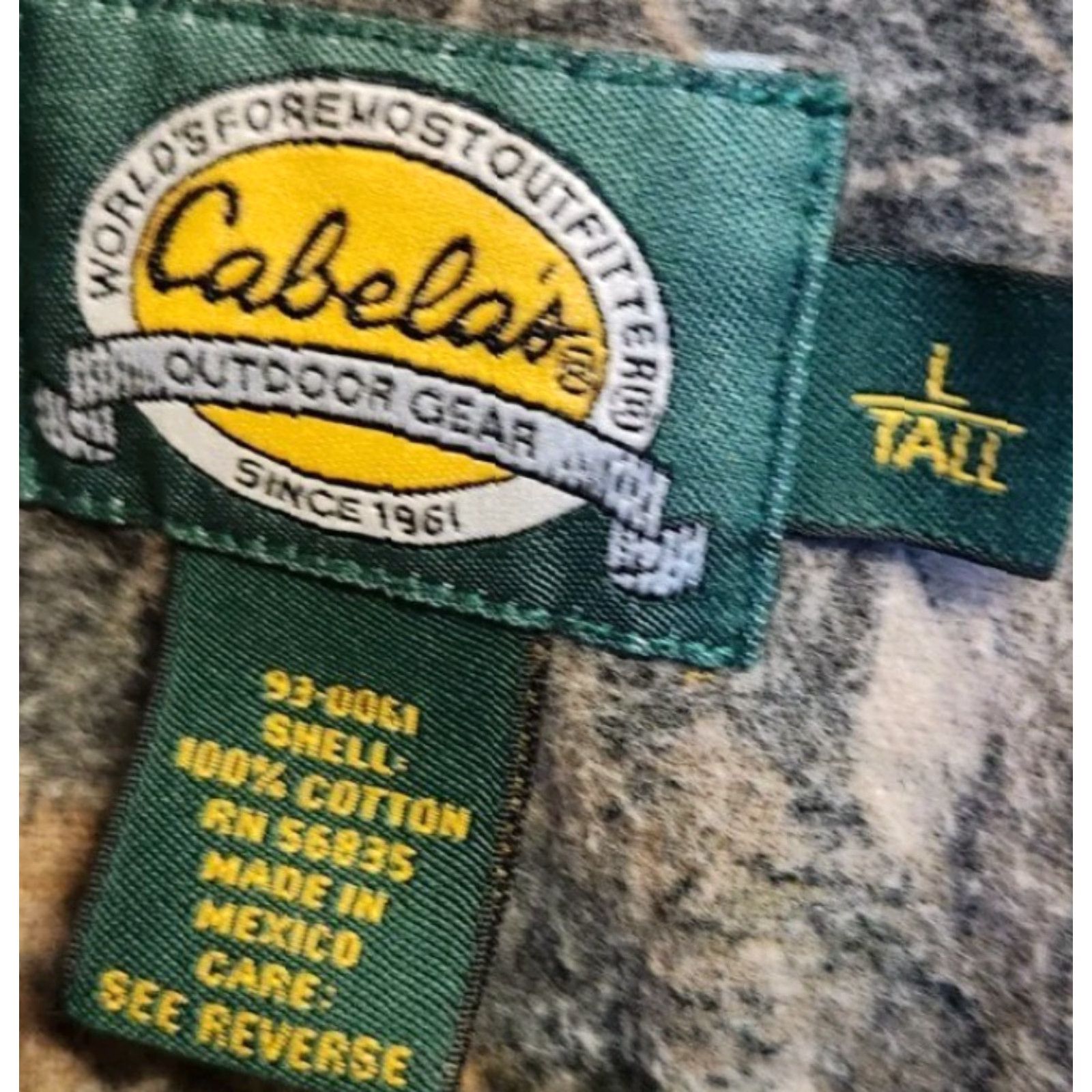 Vintage Cabela's Shirt Men L Tall LT Camo Mossy Oak Vintage Flannel Hunting Button-Up LS Size US L / EU 52-54 / 3 - 8 Thumbnail