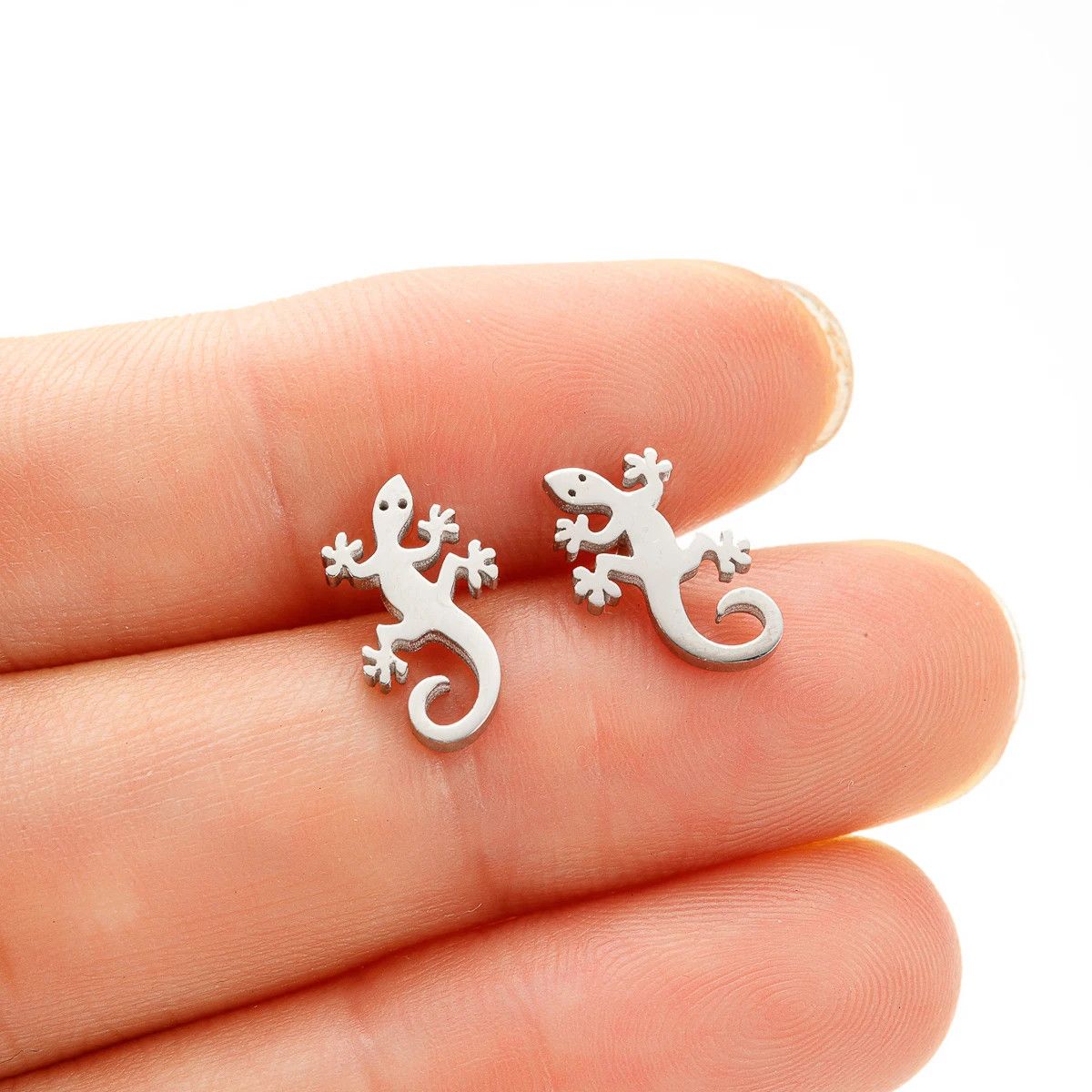 Jewelry Lizard Mini Stud Earrings Charm Earring Gift Size ONE SIZE - 1 Thumbnail