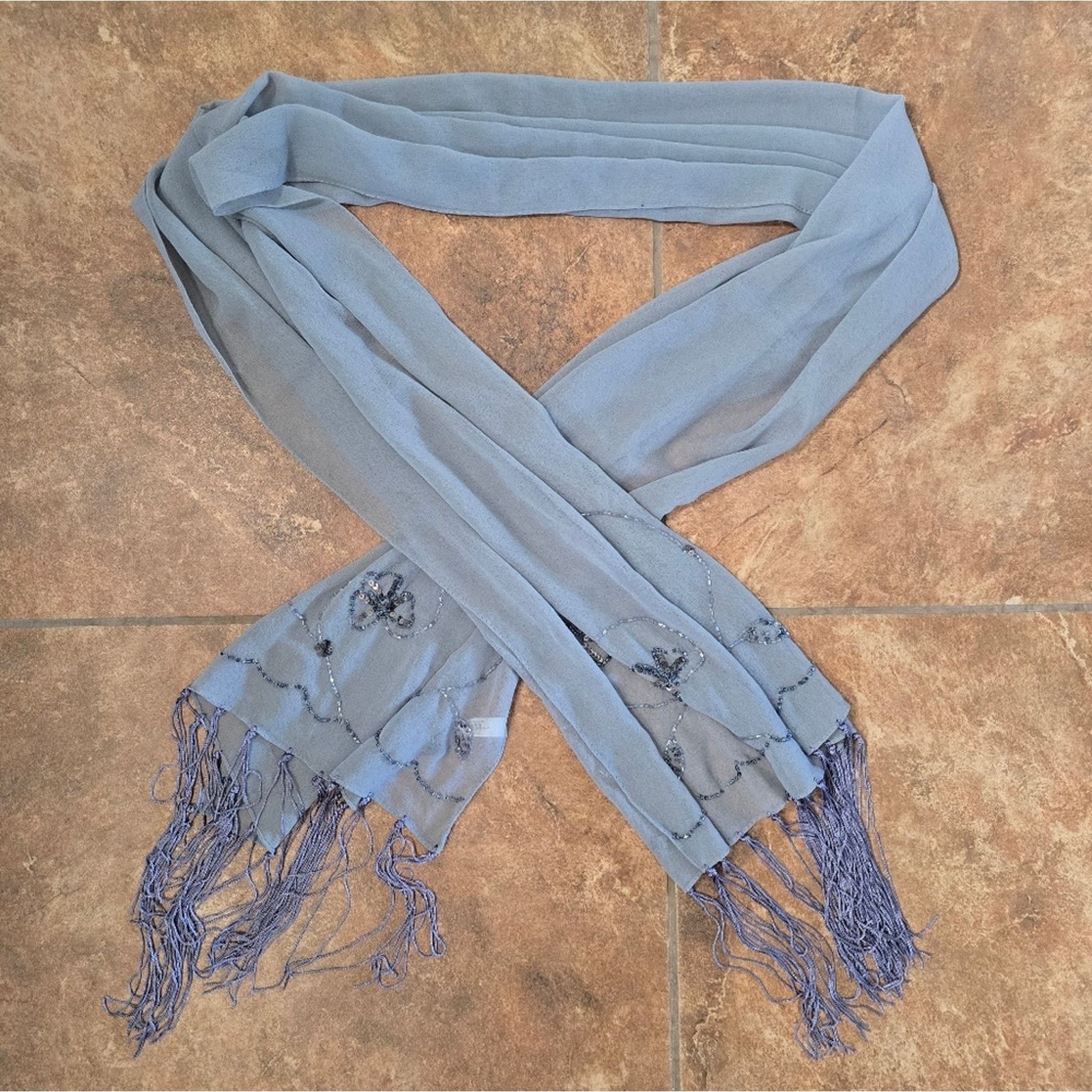 Other Grey Silver Detailed | BIJOUX TERNER | Scarf Size ONE SIZE - 1 Thumbnail