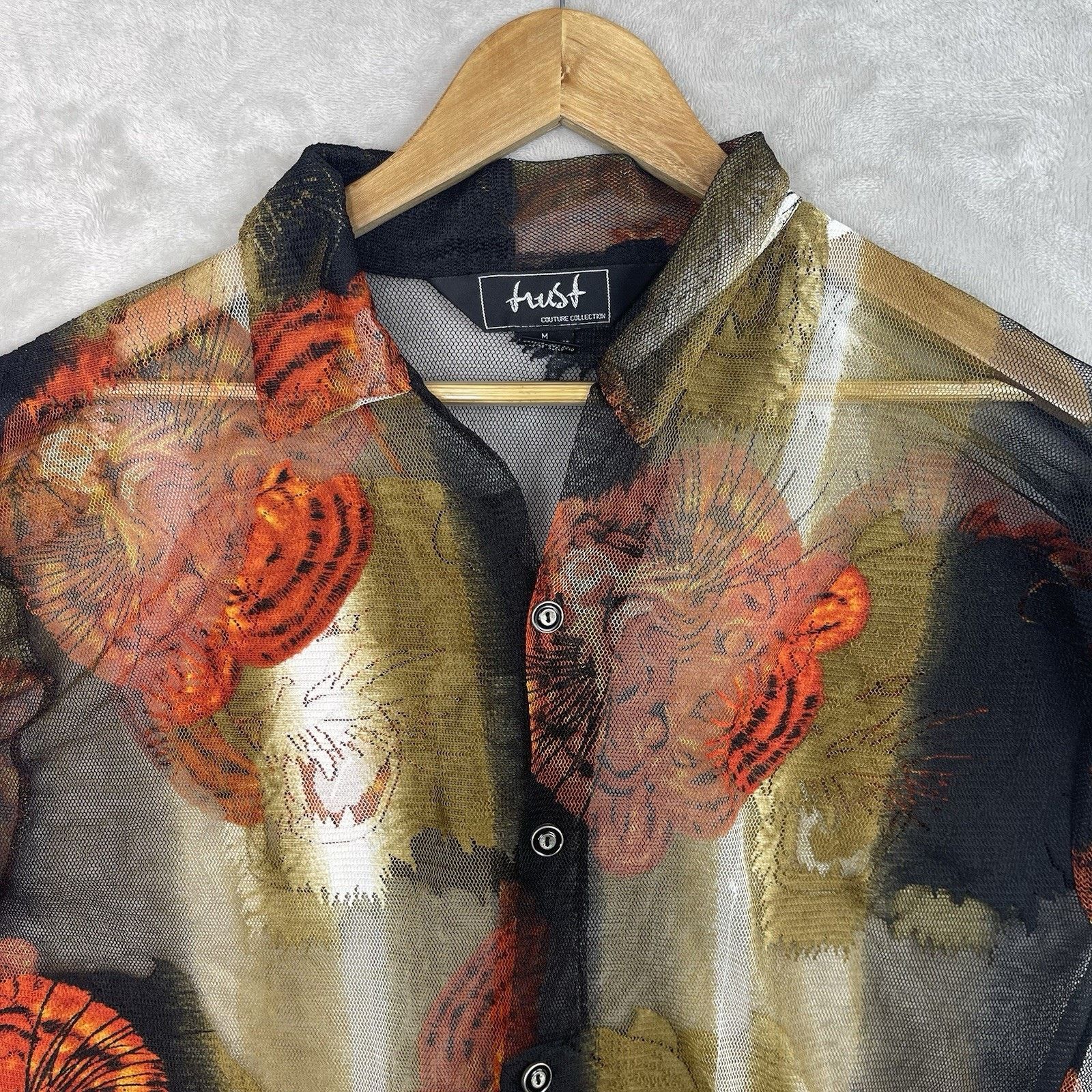 Other Trust Couture Collection Shirt Sheer Tiger Head Clubwear Size US M / EU 48-50 / 2 - 9 Thumbnail