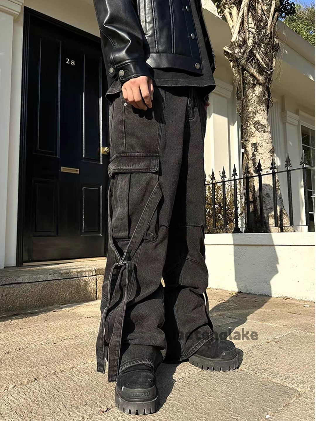 Vintage Custom washed faded loose baggy skate hiphop flared jeans Size US 28 / EU 44 - 6 Thumbnail