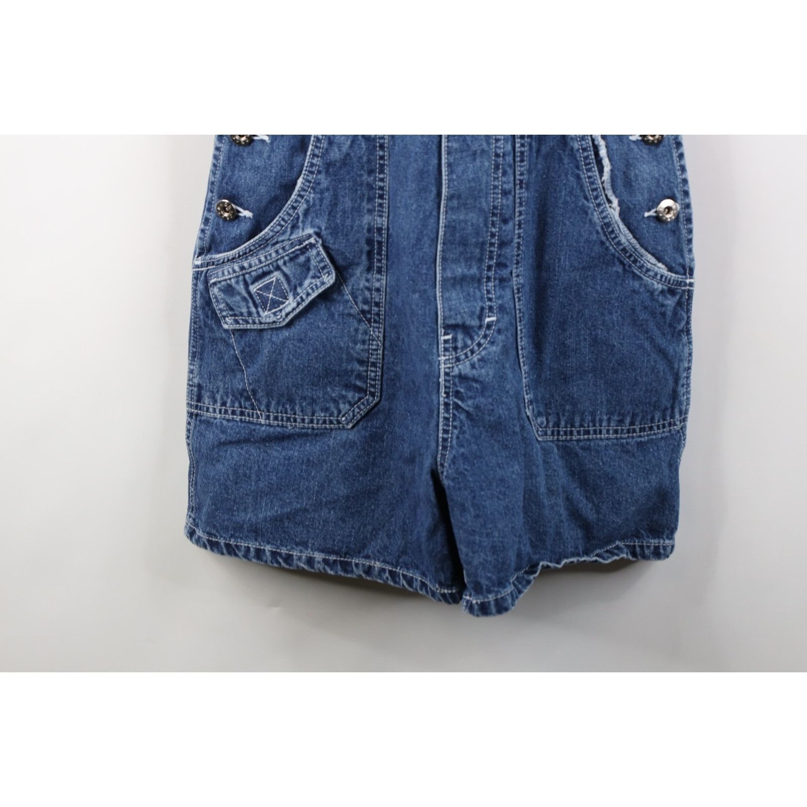 Vintage Vintage 90s Streetwear Faded Denim Jean Shortalls Overalls Size 28" / US 6 / IT 42 - 4 Thumbnail