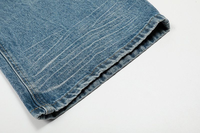 Jean Retro washed whiskered men's loose casual curved jeans Size US 32 / EU 48 - 5 Thumbnail