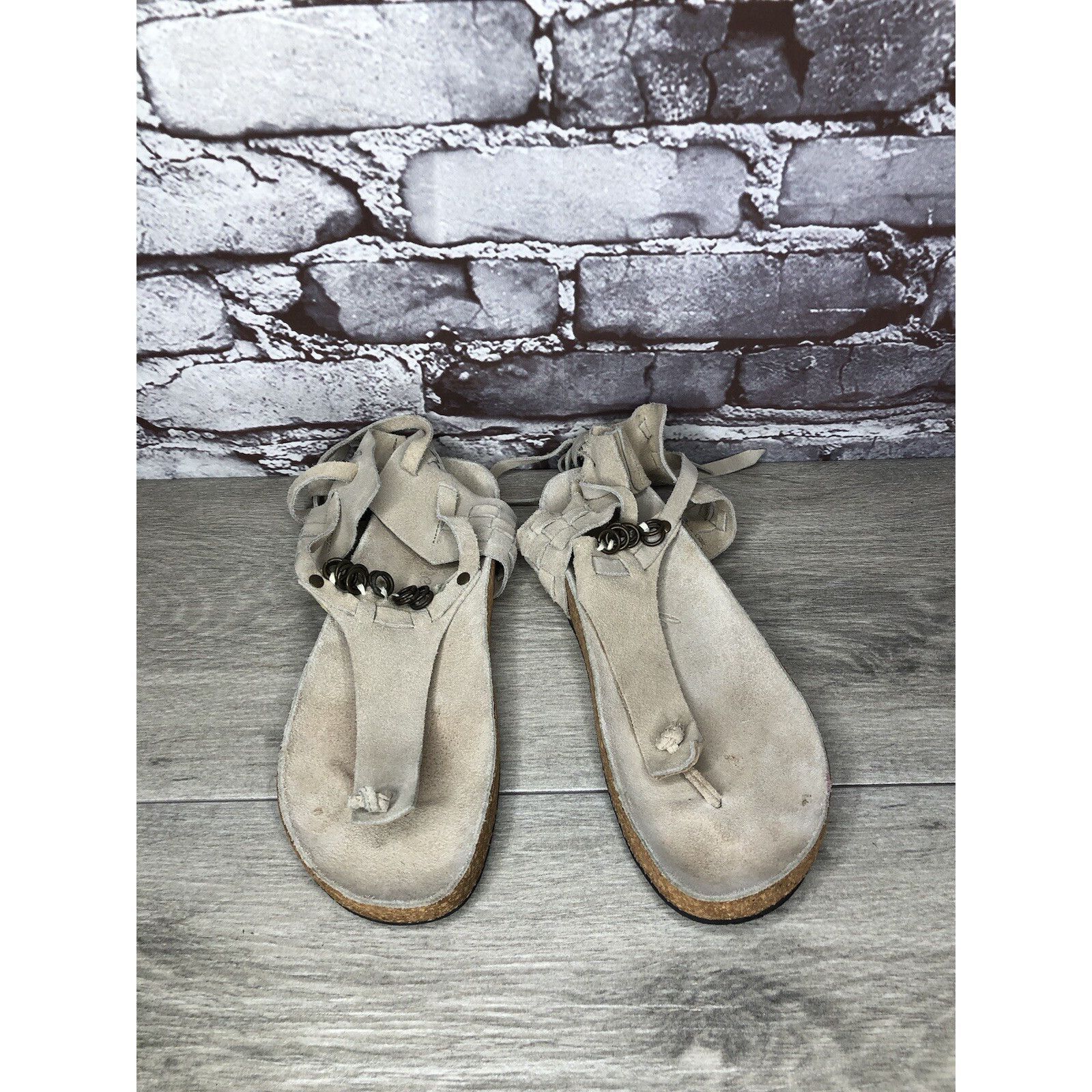 Free People Free People Grey Suede Leather Collins Thong Chain Strappy S Size US 6 / IT 36 - 12 Thumbnail