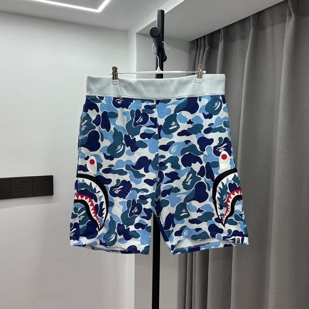 Bape ABC CAMO SHARK SWEAT SHORTS Grailed