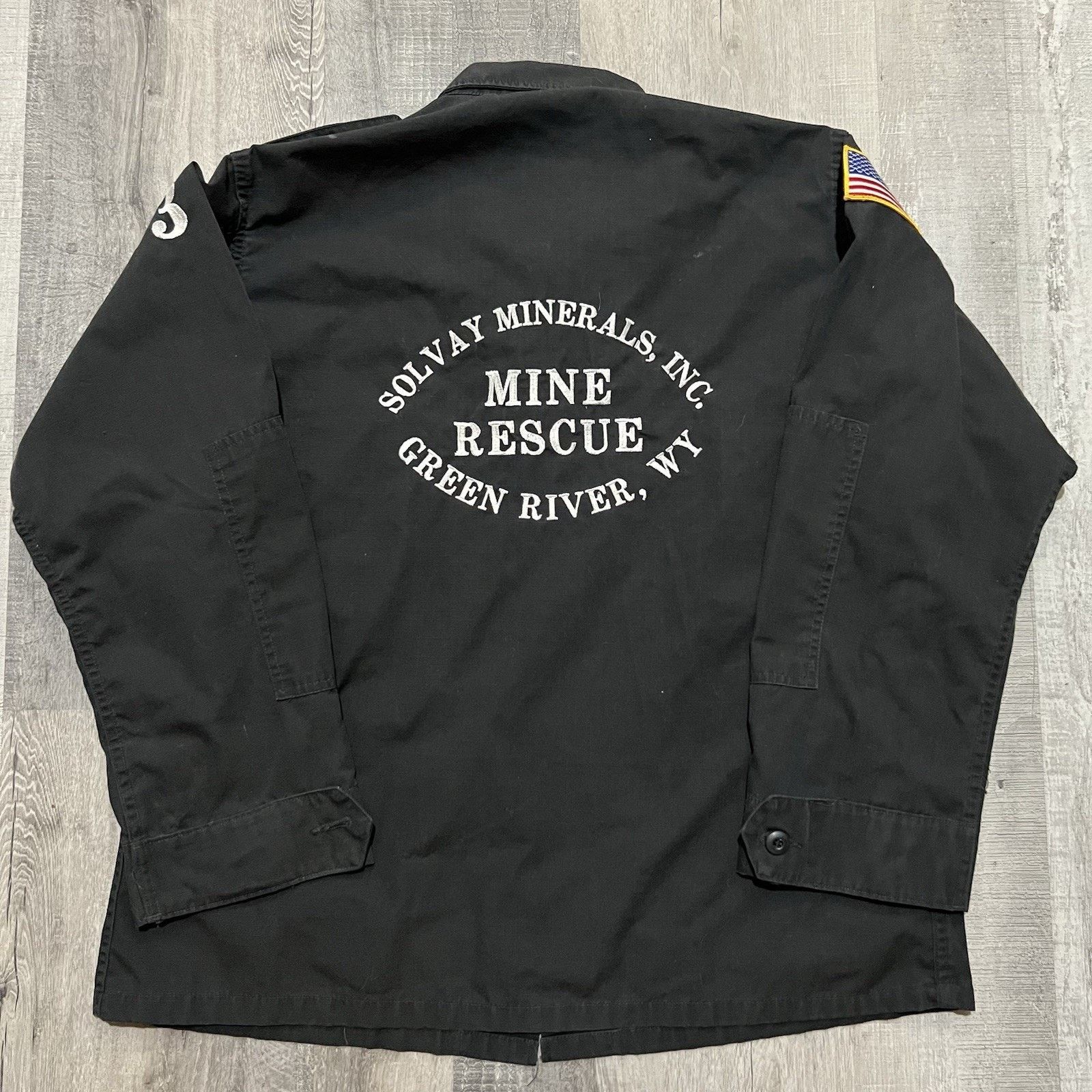 Other VTG Wyoming Mine Rescue Black Military Cotton Shirt Solvay Size US L / EU 52-54 / 3 - 1 Thumbnail