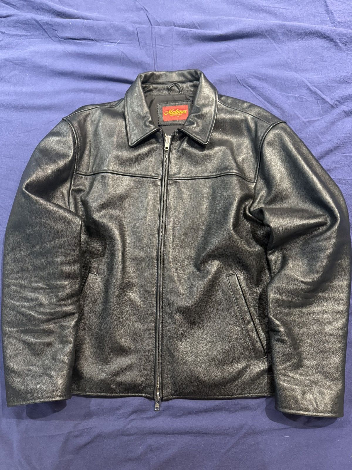 Mutimer Mutimer aged heavy wash Leather Jacket | Grailed