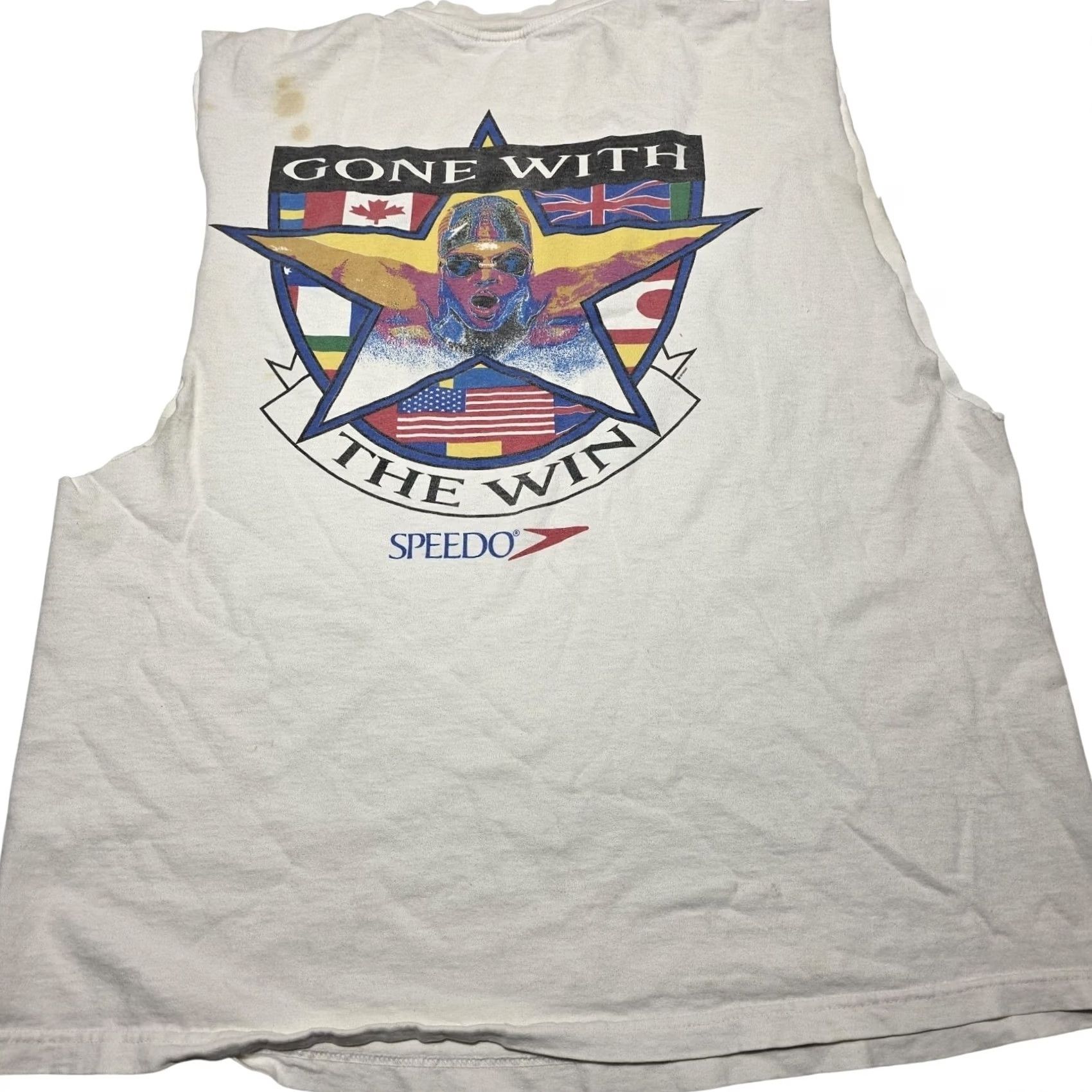 Speedo VINTAGE Speedo T-Shirt Swim Sleeveless XL 1993 "Gone With The Win" 90s Mens Size US XL / EU 56 / 4 - 2 Thumbnail