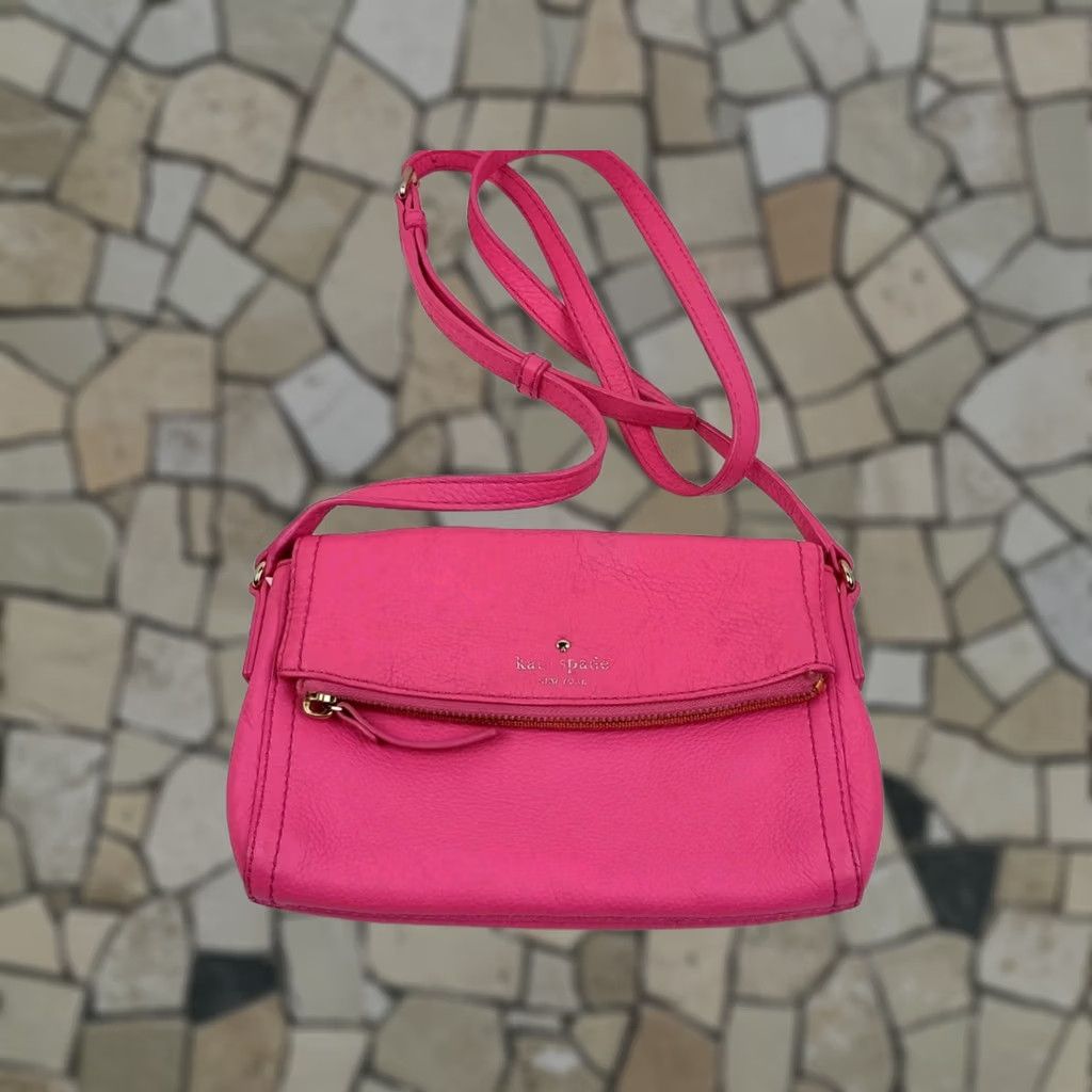 Vintage kate spade new york Pebbled Leather Shoulder Bag Purse Pink Women Size ONE SIZE - 1 Thumbnail