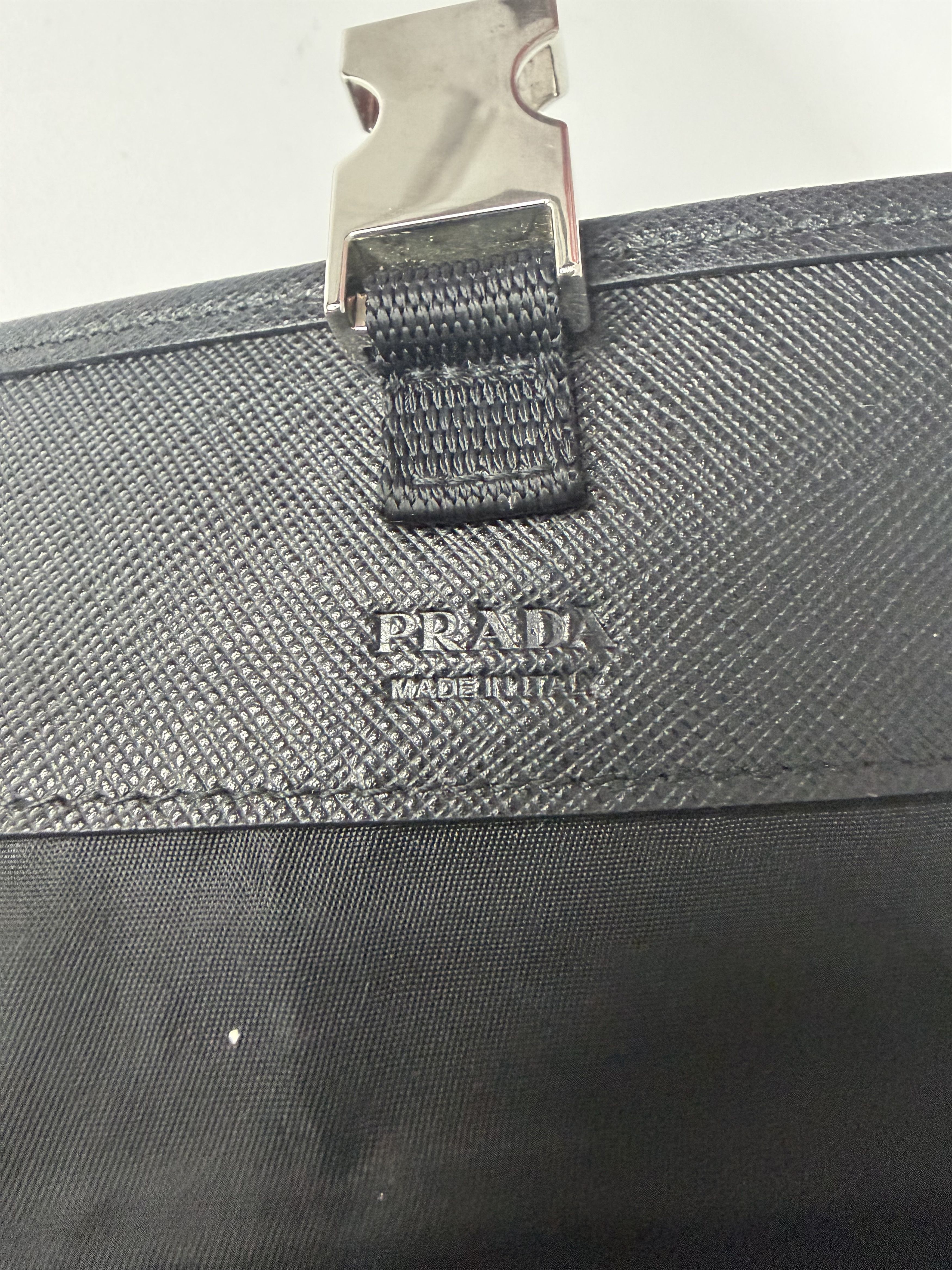 Prada Prada Black Re-Nylon and Leather Flap Crossbody Bag Size ONE SIZE - 6 Thumbnail