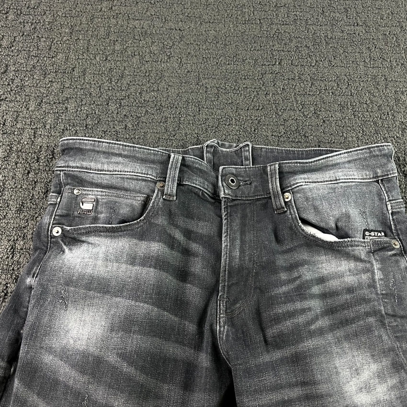 G-Star G-Star Raw Jeans Slim 33x34 Mens Black Denim Stretch Skinny 4101 Lancet Hip Hop Jeans Size US 33 - 2 Thumbnail