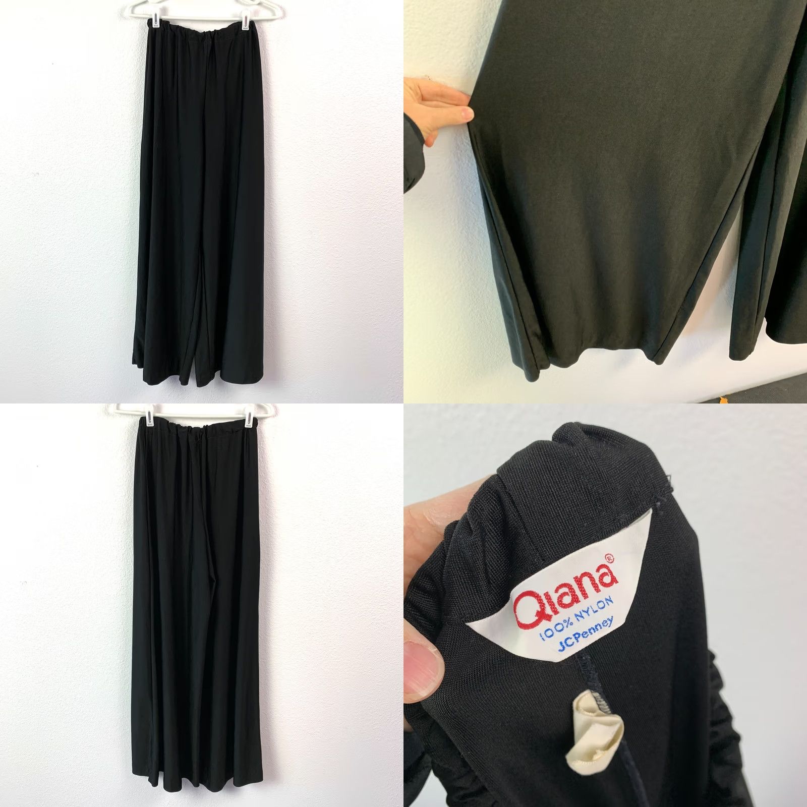 JCPenney VINTAGE JC Penney Qiana Black Blouse Super Wide Leg Pants Outfit Size 12 1960s Mod GoGo Womens Size XL / US 12-14 / IT 48-50 - 8 Thumbnail