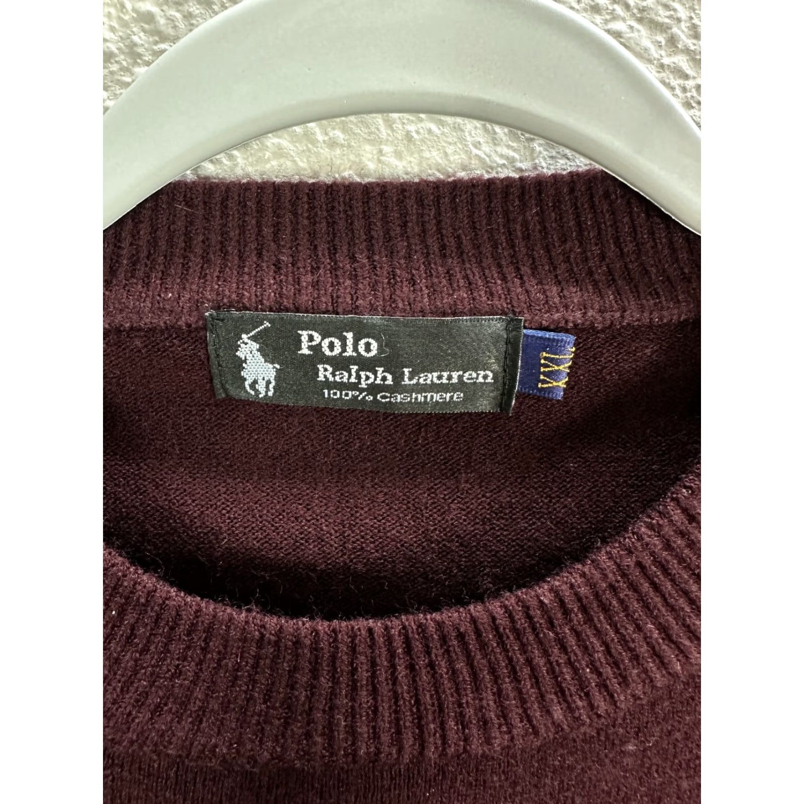 Polo Ralph Lauren VINTAGE Polo Ralph Lauren Sweater Pullover 100% Cashmere Maroon Burgundy L Mens Crew Neck Pullover Sweater Size US L / EU 52-54 / 3 - 3 Thumbnail