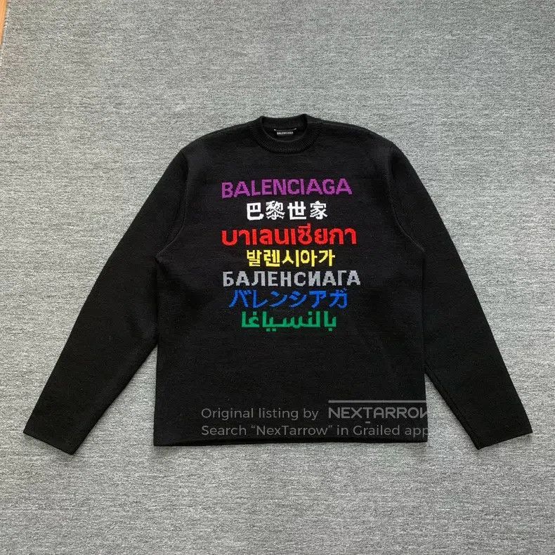 Balenciaga Balenciaga Black Multilingual Sweater Size XS Size US XS / EU 42 / 0 - 1 Thumbnail