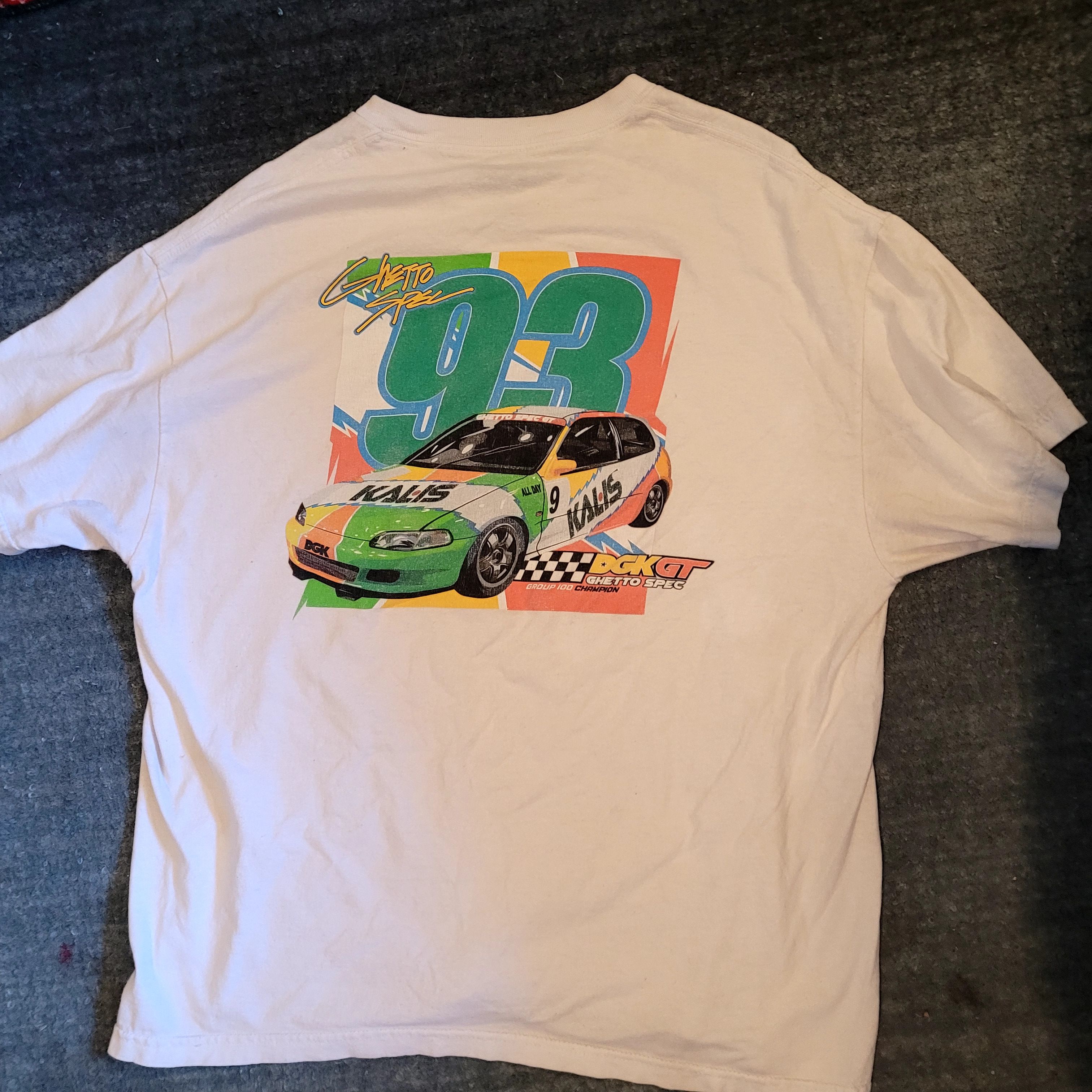 DGK DGK GT GHETTO SPEC Racing White Graphic Cotton Tee Size US XL / EU 56 / 4 - 5 Thumbnail
