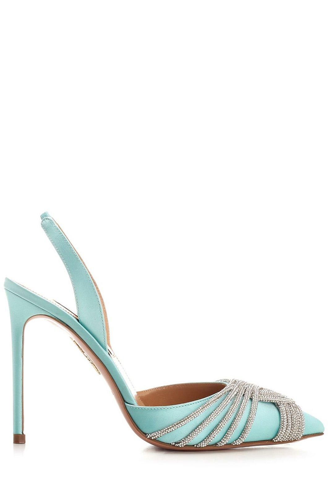 Aquazzura o1srvl11e1024 Heel in Blue Size US 10 / IT 40 - 1 Thumbnail