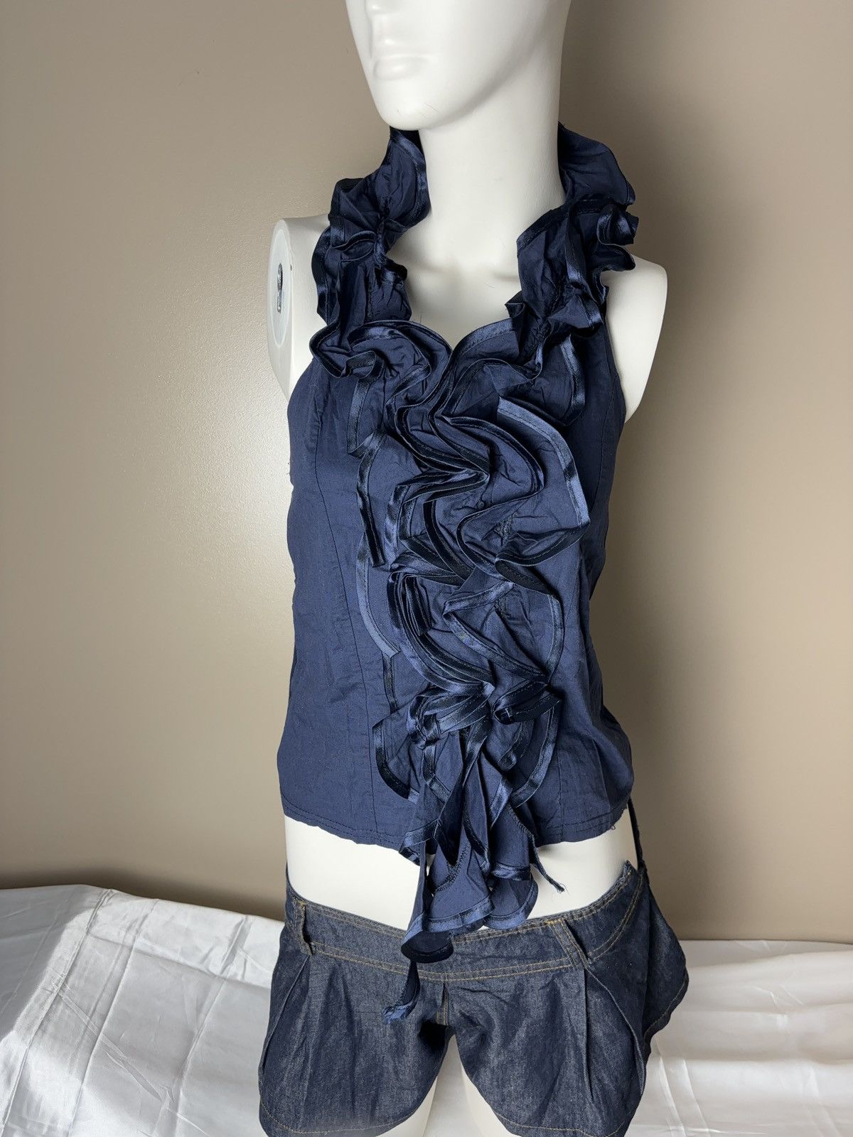 Japanese Brand × Vintage Coquette style ruffles vintage halter top Size S / US 4 / IT 40 - 2 Thumbnail