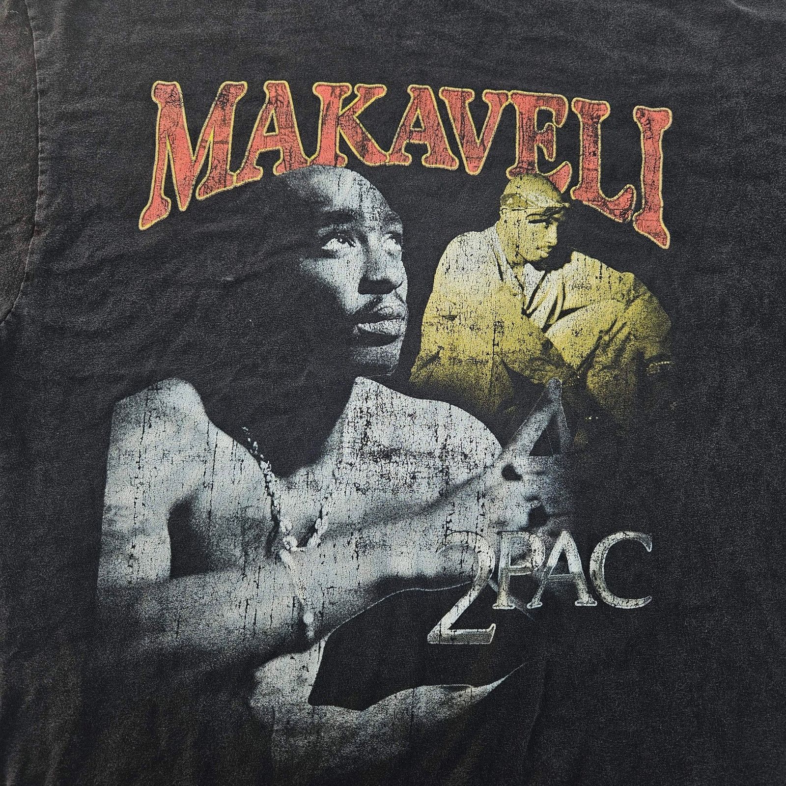 Hanes Tupac Rap T-Shirt Size Large Black 2PAC Makaveli Size US L / EU 52-54 / 3 - 2 Thumbnail