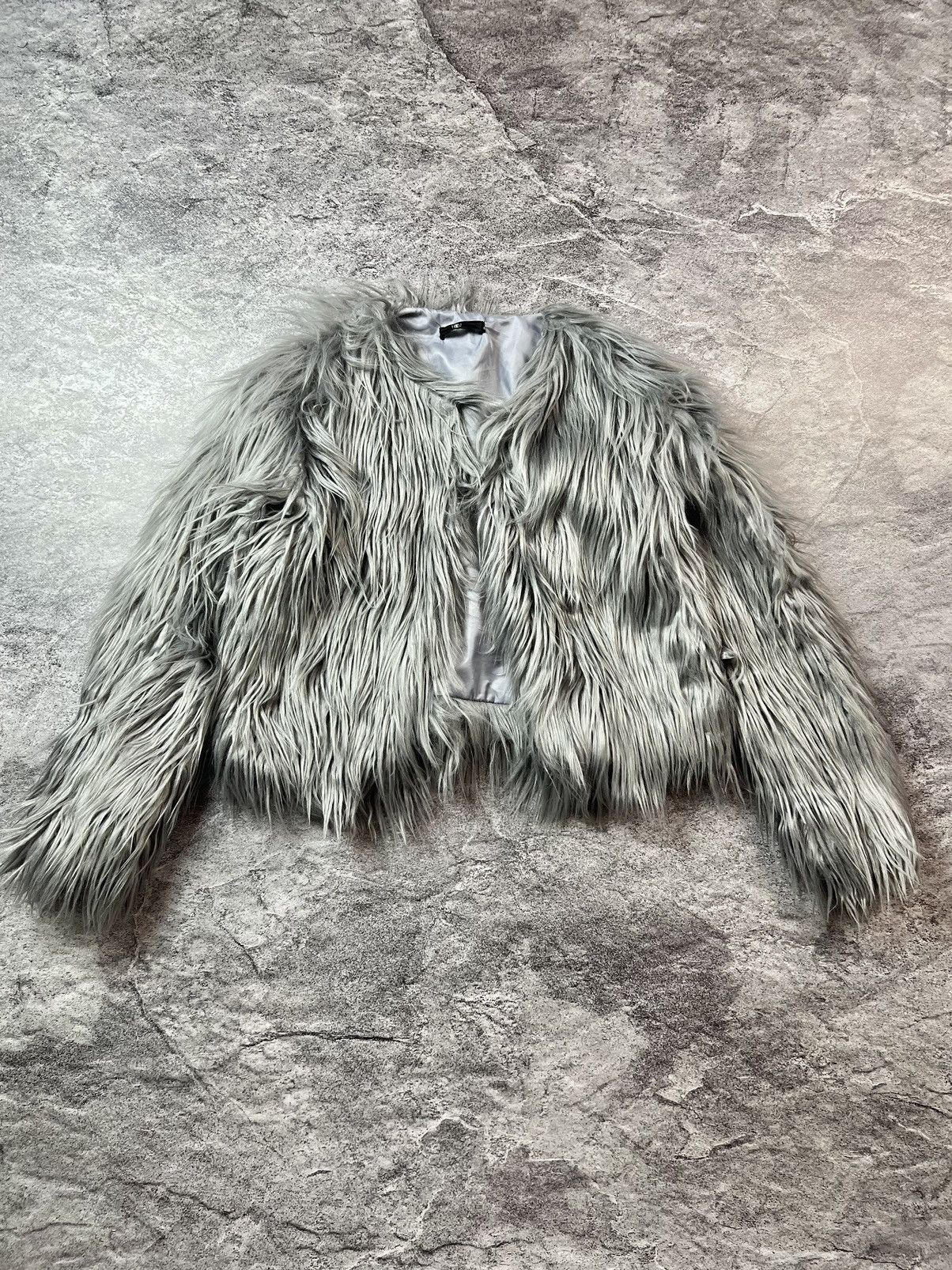 Japanese Brand Y2K mohair fuzzy faux fur japan archival style jacket