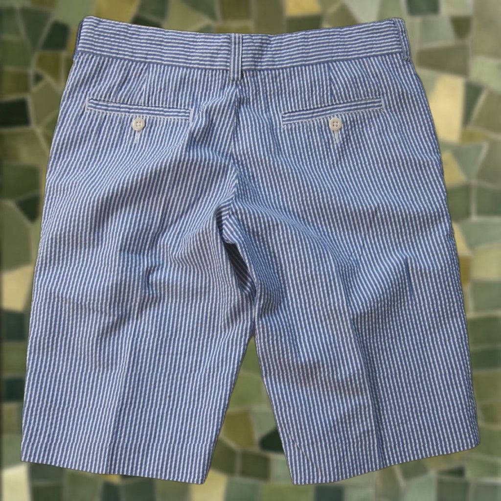 Polo Ralph Lauren VINTAGE Ralph Lauren Sport Bermuda Short Women 2 Flat Front Cotton Blue White Stripe Shorts, 31" Waist, 12" Inseam Size 24" / US 00 / IT 34 - 1 Thumbnail