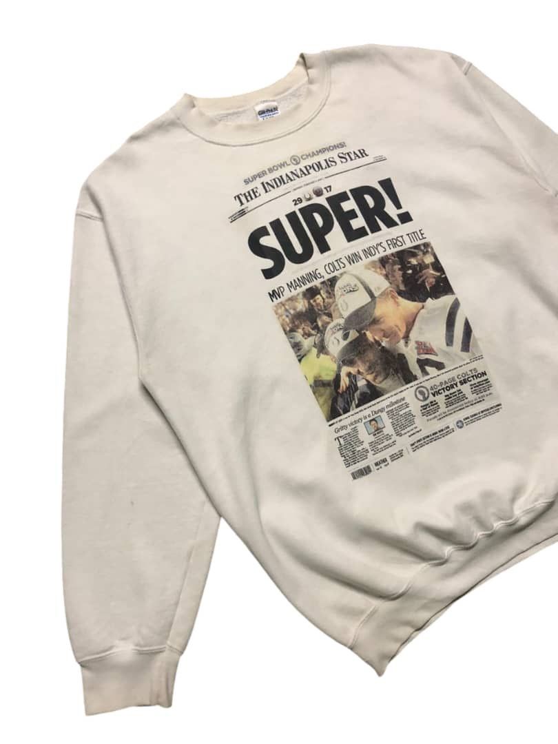 Gildan × Vintage Y2K Indianapolis Colts Championship Super Bowl Newspaper Size US L / EU 52-54 / 3 - 3 Thumbnail
