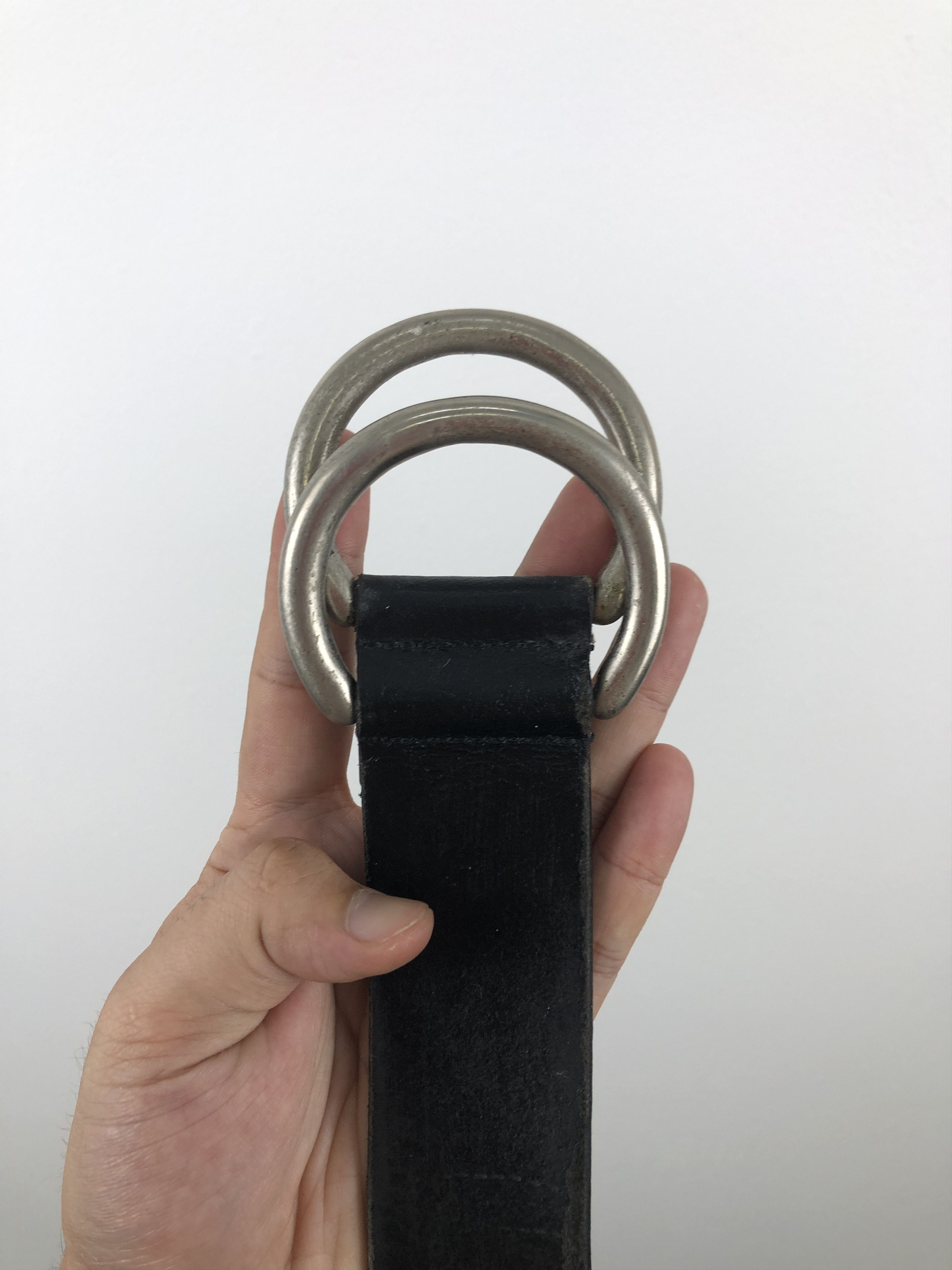 Genuine Leather Vintage Double Ring Buckle Japanese Leather Belt B0026 Size ONE SIZE - 4 Thumbnail