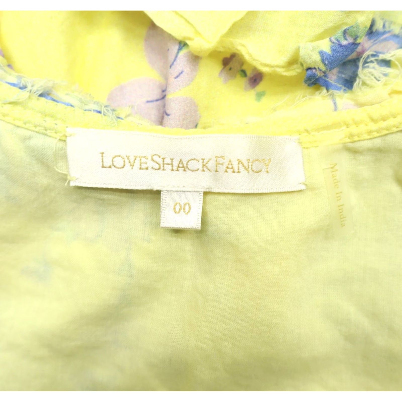 LoveShackFancy LoveShackFancy Dress Maxi Floral Off Shoulder Yellow Sz 00 Women's Sleeveless Asymmetric Viscose Rayon Long Size XXS / US 00 / IT 34 - 5 Thumbnail