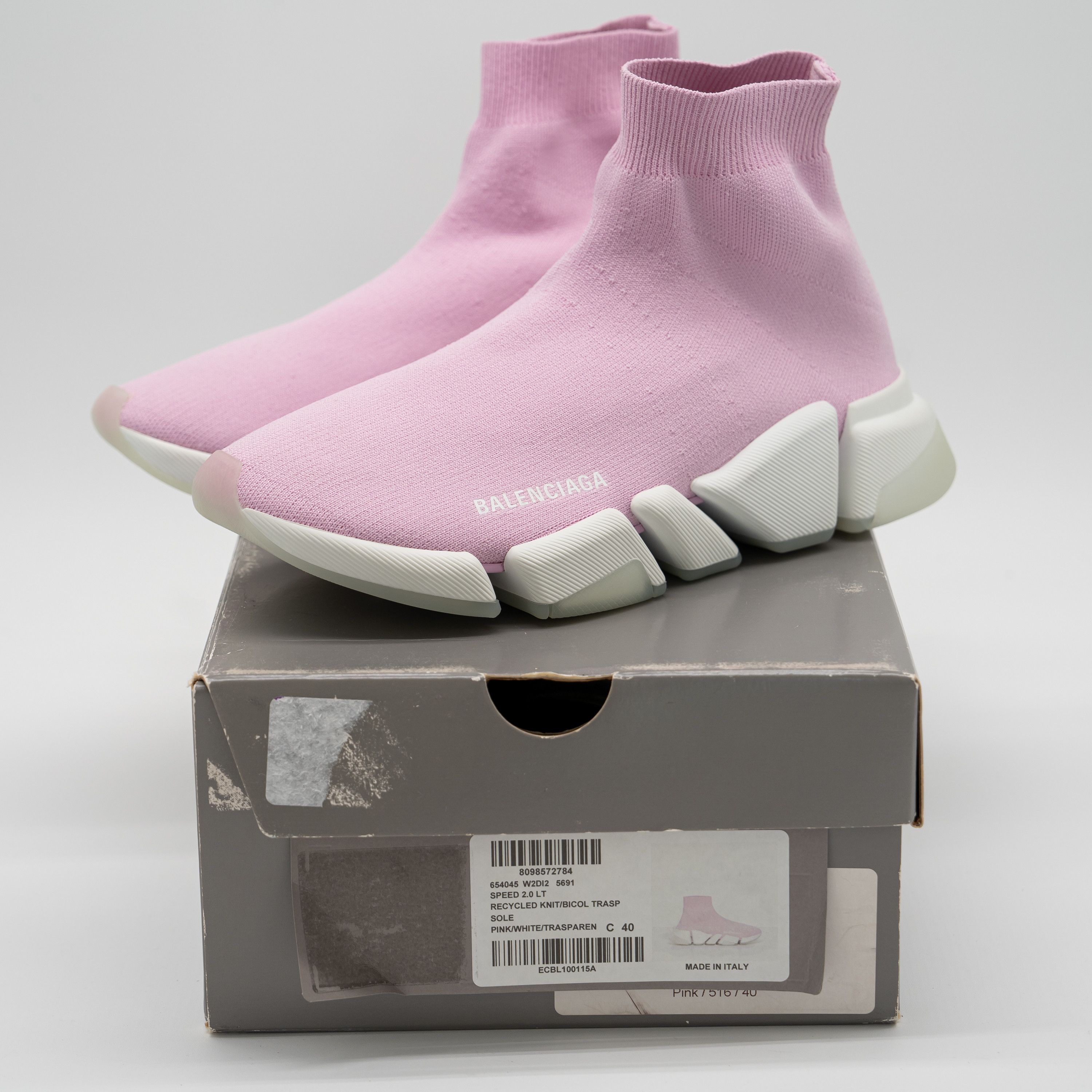 Balenciaga 40 EU / 10 US Balenciaga Speed 2.0 Sneakers Pink High Sock Size US 10 / IT 40 - 10 Thumbnail