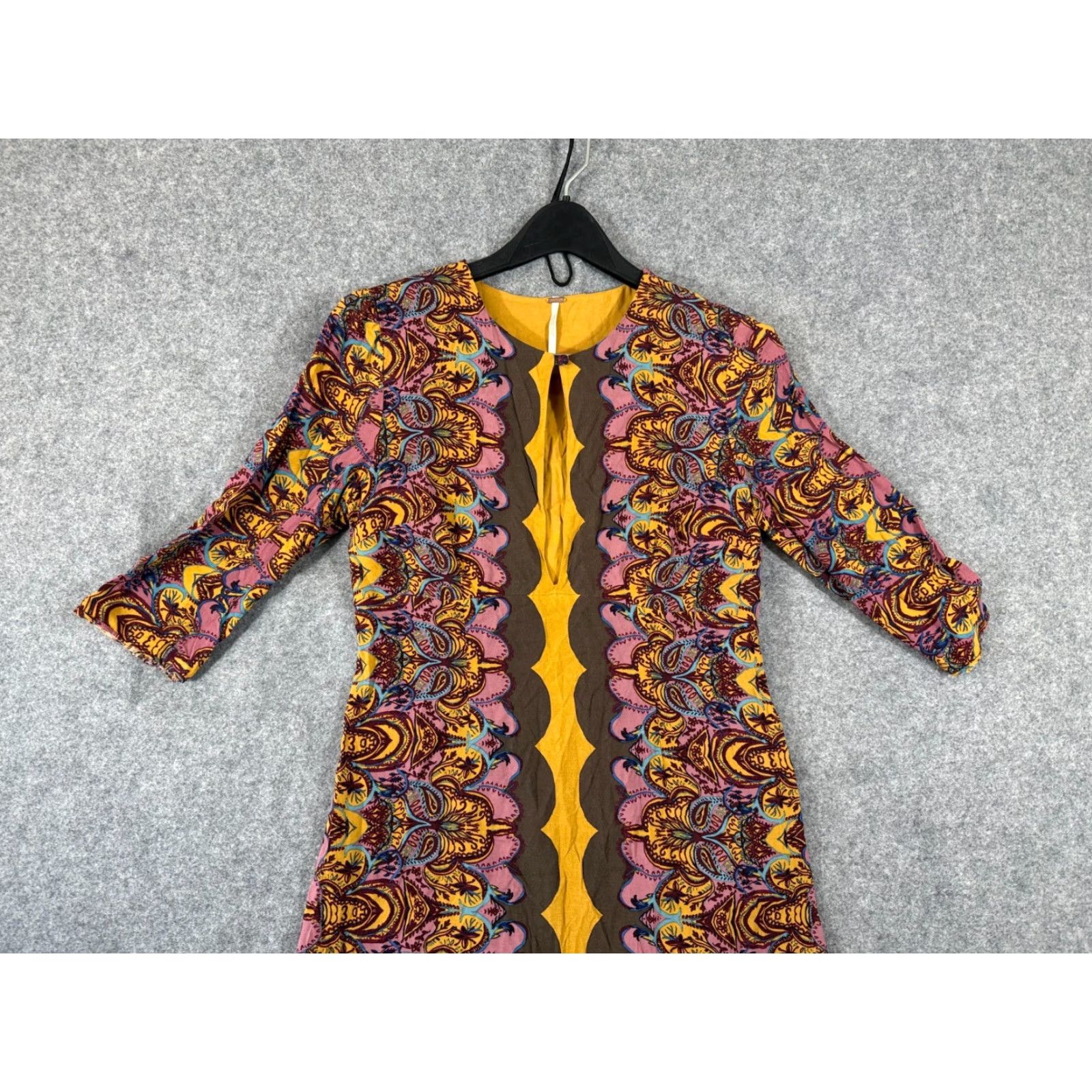 Free People Free People Dress Womens 4 Multicolor Ossie Vibes Tunic Boho Long Sleeve Size S / US 4 / IT 40 - 2 Thumbnail