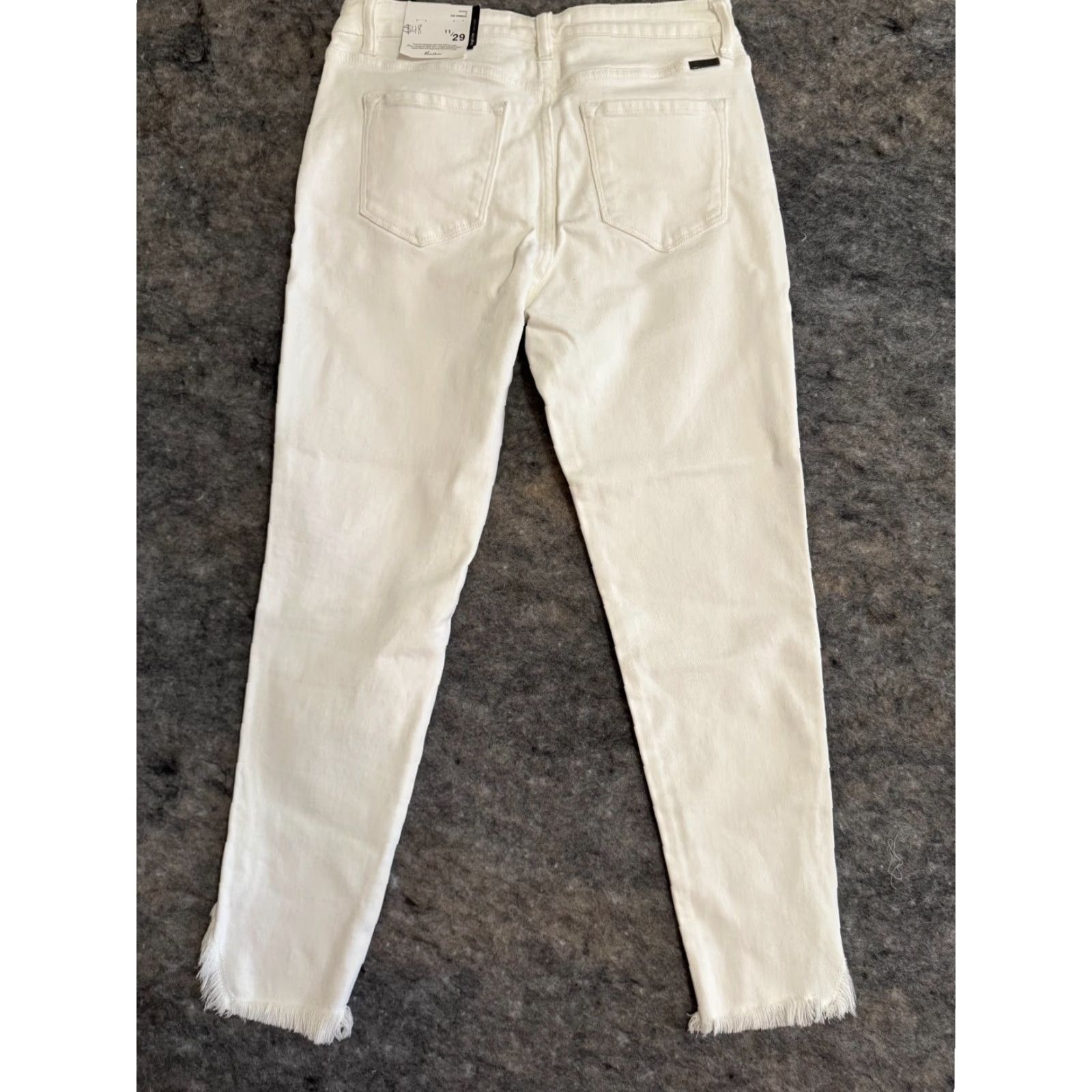 Vintage NWT KanCan Women Denim High Rise Ankle Skinny Pants White 11/29 Zip Closure Cotton Polyester Spandex Rayon Jeans Shoes?? Size 32" / US 10 / IT 46 - 4 Thumbnail