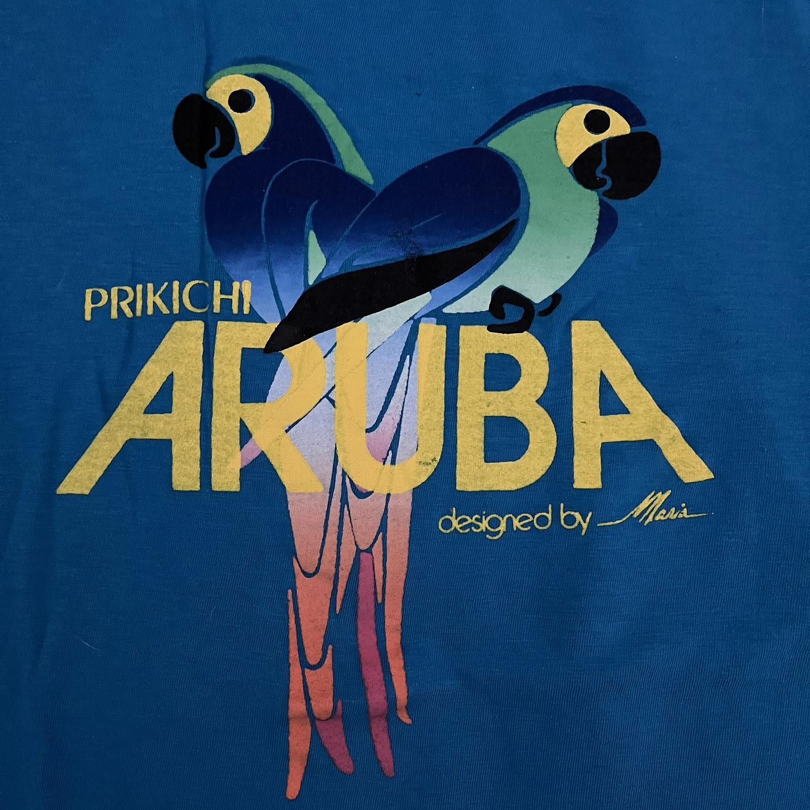 Artselab VTG 80s Prikichi Aruba Tropical Parrot Tee Size L/XL Size US XL / EU 56 / 4 - 3 Thumbnail