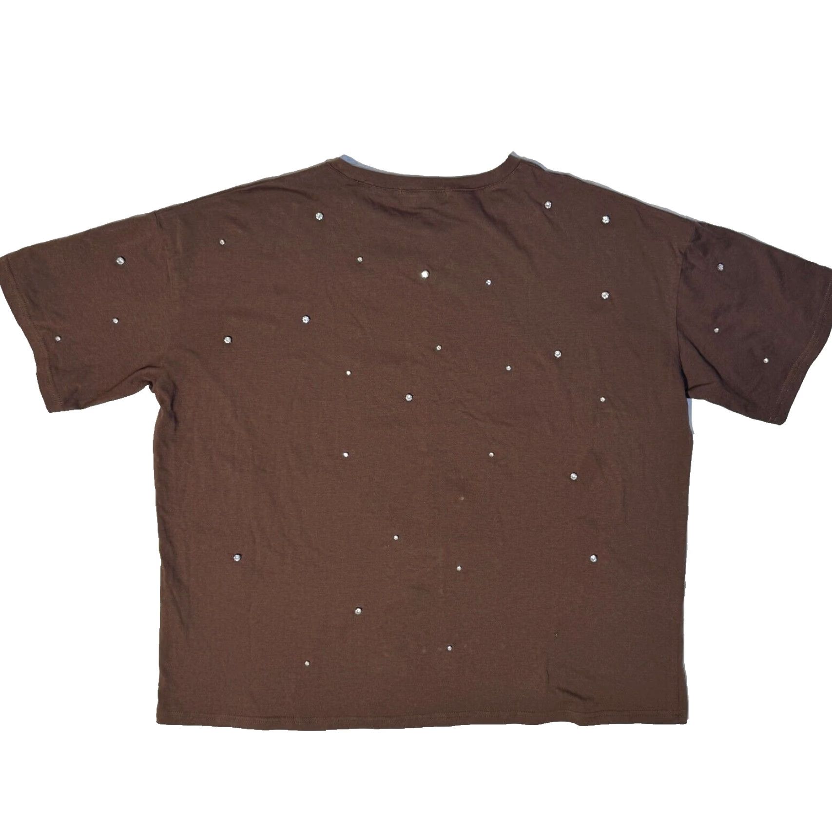 Vintage Gilded Intent T-Shirt Short Sleeve Crew Neck One Size Brown Logo Rhinestone Bling Casual Womens Vintage: No Size ONE SIZE - 7 Thumbnail