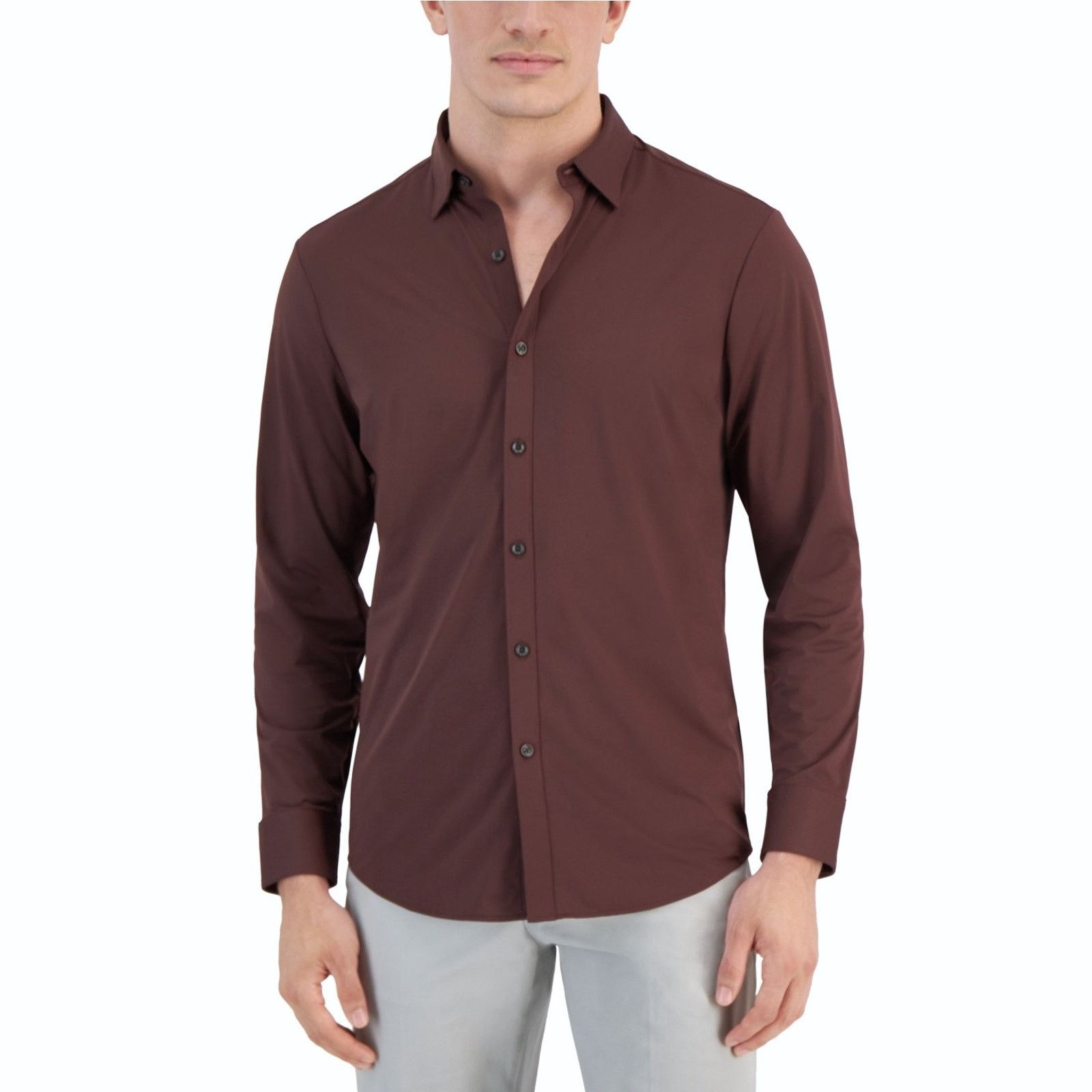 Alfani Alfani Men's Brown Jersey Casual Performance Shirt Size XXL Size US XXL / EU 58 / 5 - 1 Thumbnail