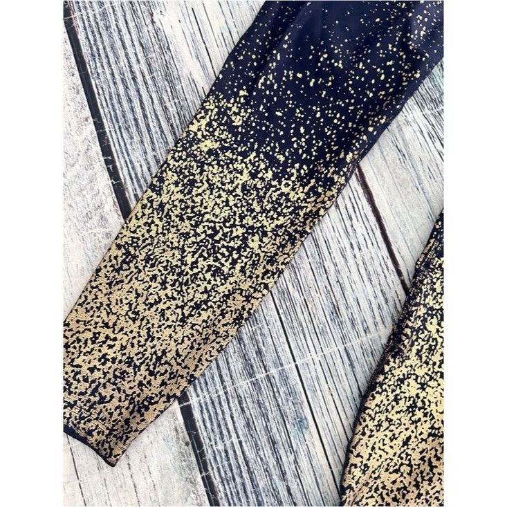 Beyond Yoga Beyond Yoga Navy and Ombre Gold Speckle Leggings Size 30" / US 8 / IT 44 - 4 Thumbnail