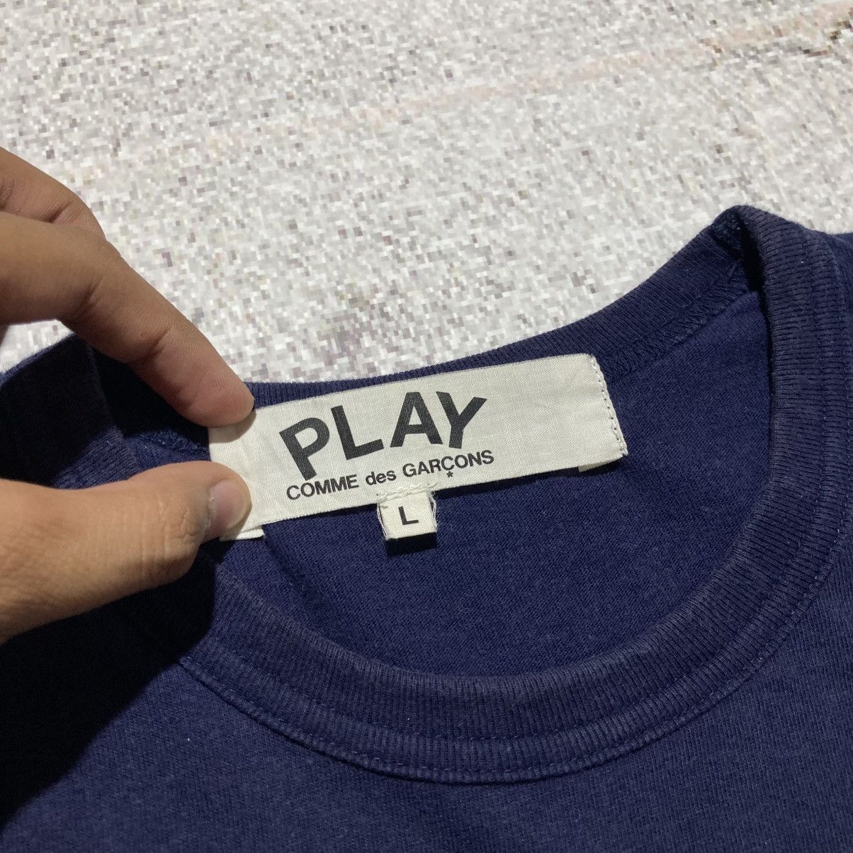 Comme des Garcons PLAY 🇯🇵AD 2019 Comme Des Garcons Play Double Heart Patch Tee Navy Size US M / EU 48-50 / 2 - 13 Thumbnail