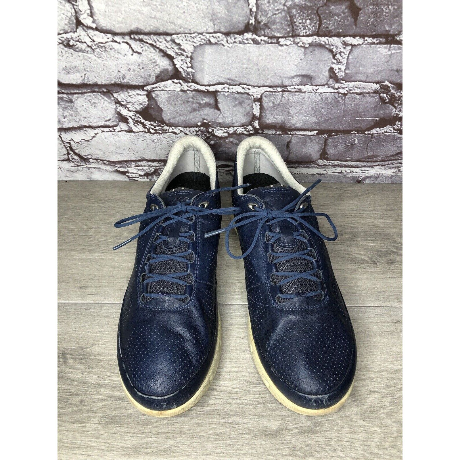 Ecco Ecco Blue Yak Leather Casual Comfort Lace Up Spikeless Golf Size US 11 / IT 41 - 2 Thumbnail