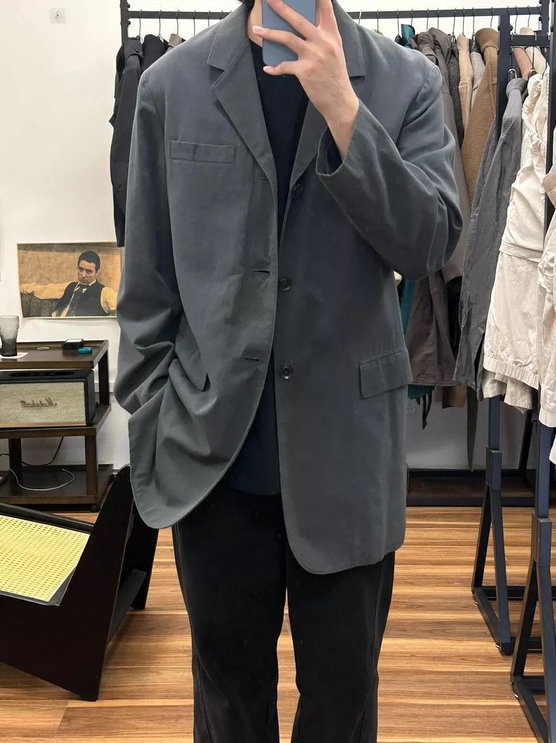 Yohji Yamamoto Yohji Yamamoto Yohji Yamamoto Long Gray Suit Jacket Size US S / EU 44-46 / 1 - 6 Thumbnail