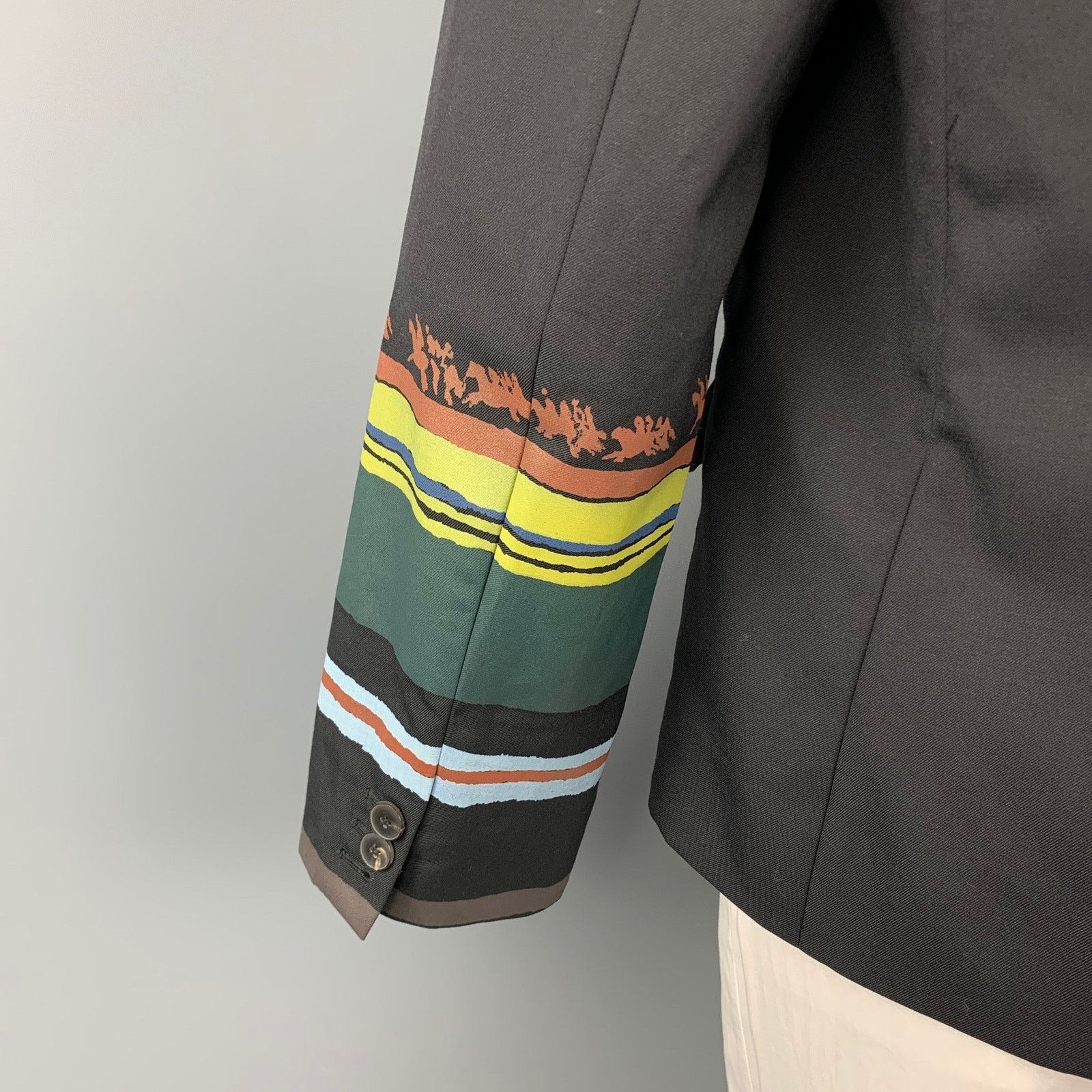 Linder 40 Black Wool / Polyester Peak Lapel Double Breasted Jacket Size US L / EU 52-54 / 3 - 5 Thumbnail