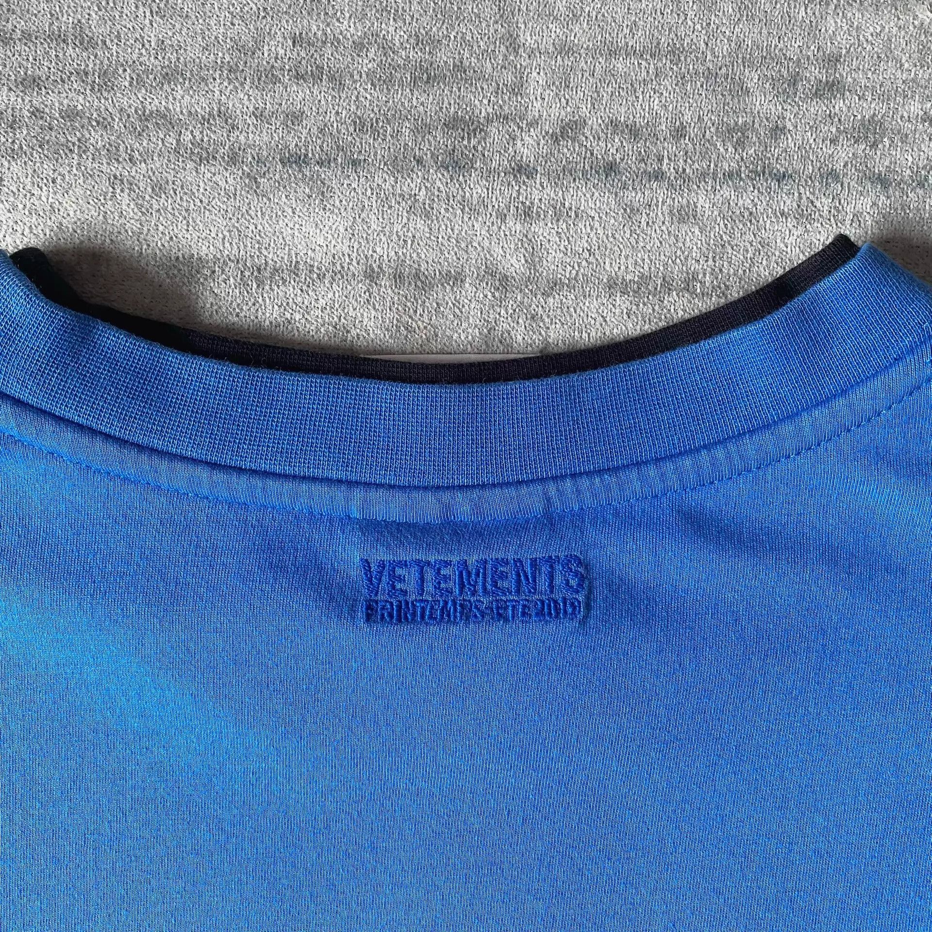 Vetements Vetements 19ss Ripped Black Blue Split 2-Piece T-Shirt XS Size US XS / EU 42 / 0 - 5 Thumbnail