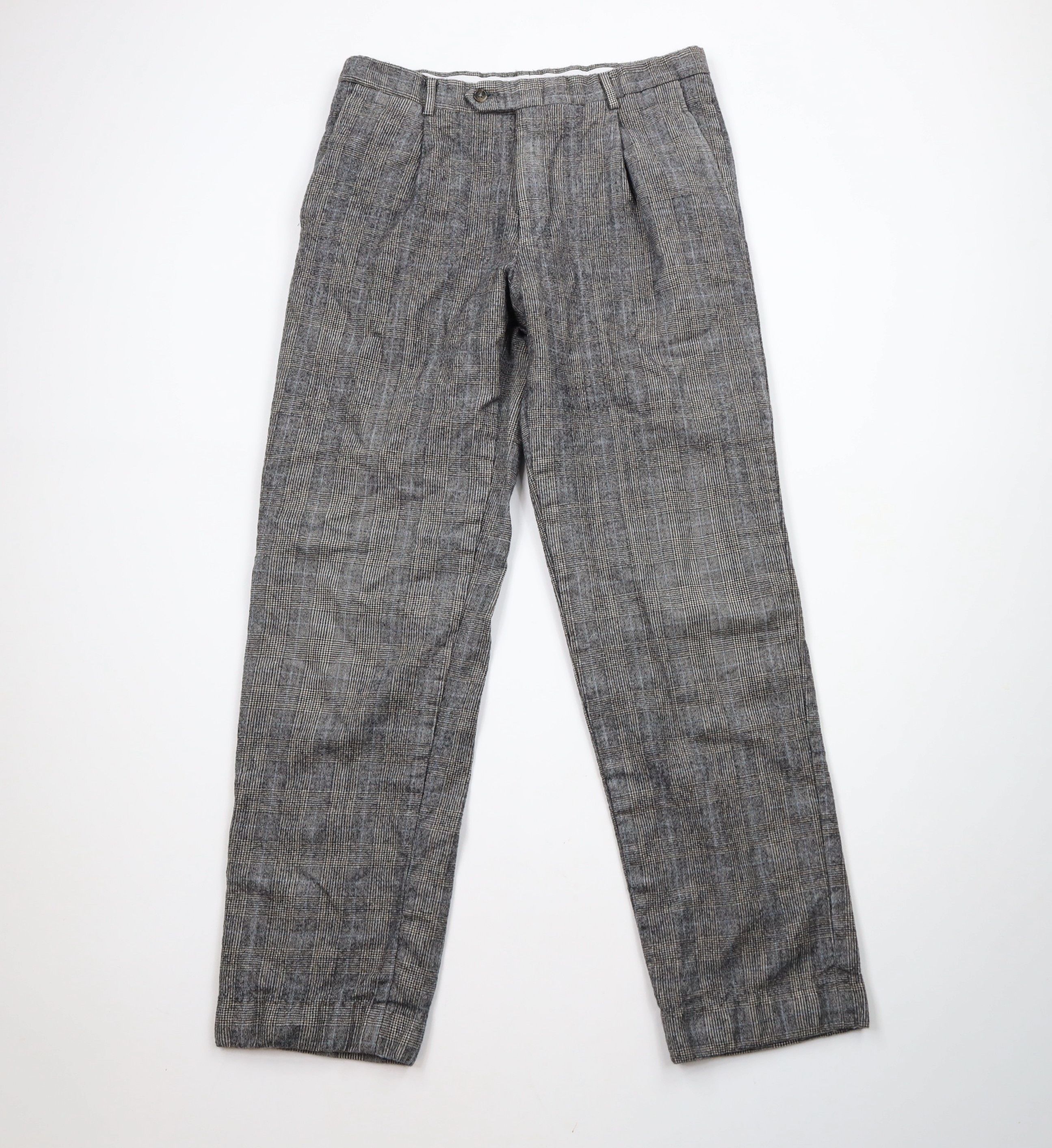 Vintage Vintage 90s Streetwear Wool Pleated Chino Pants Houndstooth Size US 32 / EU 48 - 1 Thumbnail