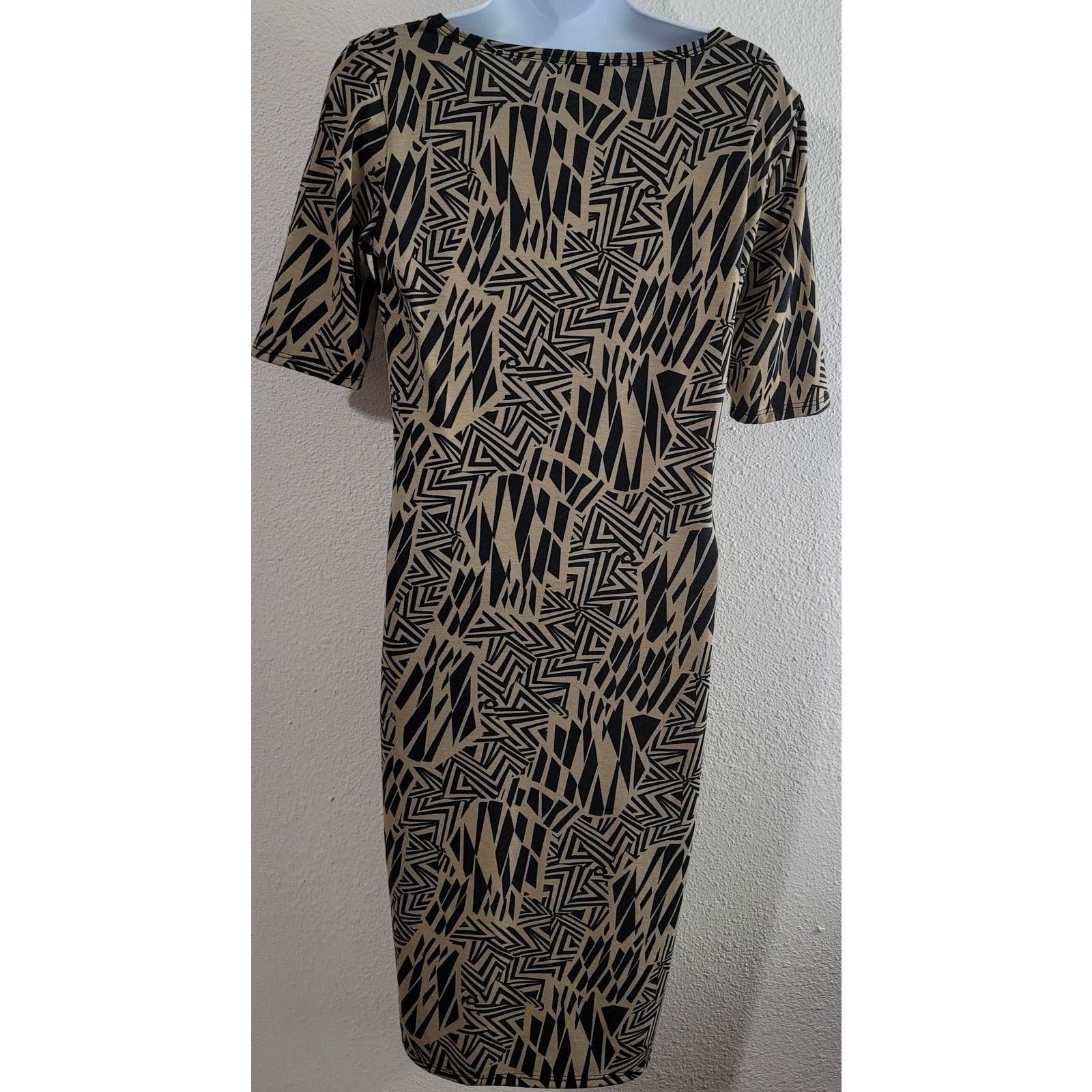 Other LuLaRoe Black Brown Geo Print A Line Midi Dress Small Size S / US 4 / IT 40 - 3 Thumbnail