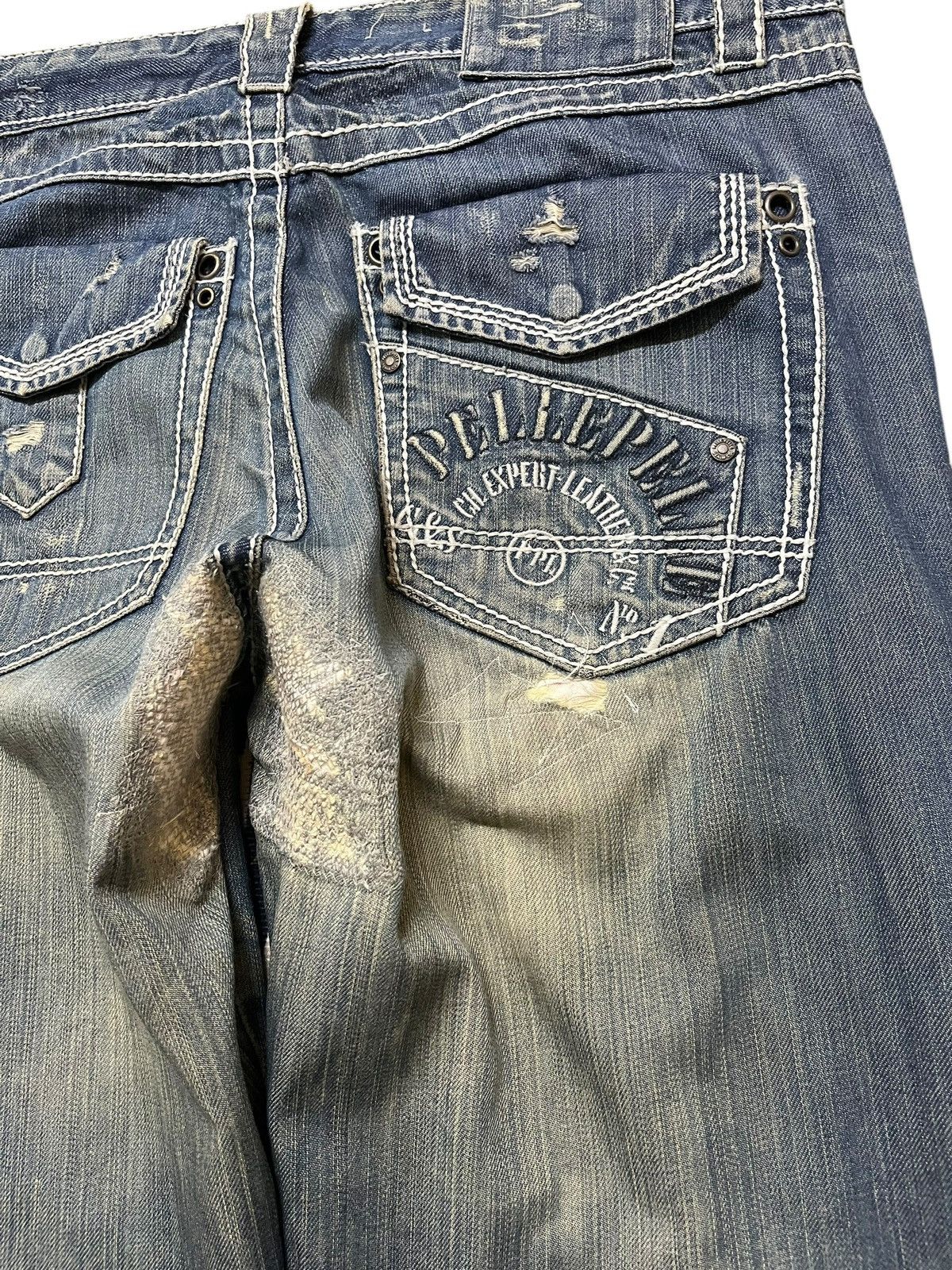 Pelle Pelle Vintage Pelle Pelle Ripped Distressed Denim Size US 35 - 10 Thumbnail