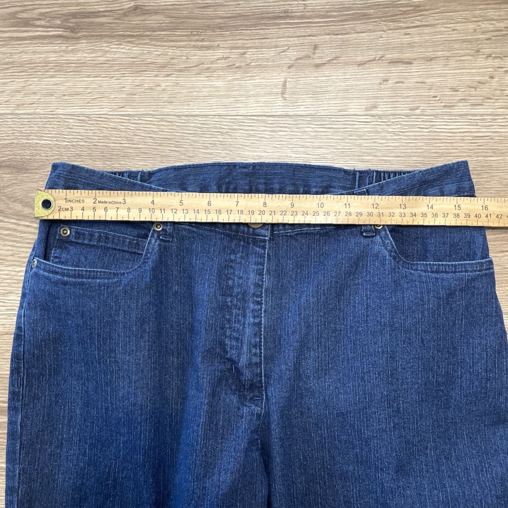 Vintage Ruby Rd Jeans Women Straight High Rise Elastic Waist Denim Blue Size 10 Adults Womens Size 32" / US 10 / IT 46 - 3 Thumbnail