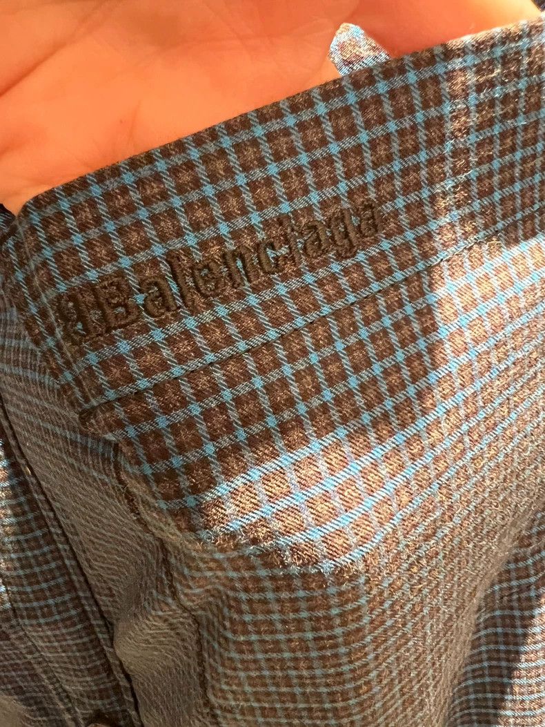 Balenciaga Balenciaga size 38 Blue Plaid Cotton Coat Size 38 In Stock Size M / US 6-8 / IT 42-44 - 3 Thumbnail
