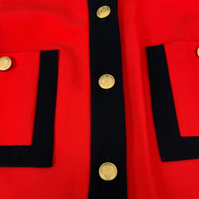 Gucci GucciRed gold button multi-pocket round-neck long-sleeved d Size XS / US 0-2 / IT 36-38 - 5 Thumbnail