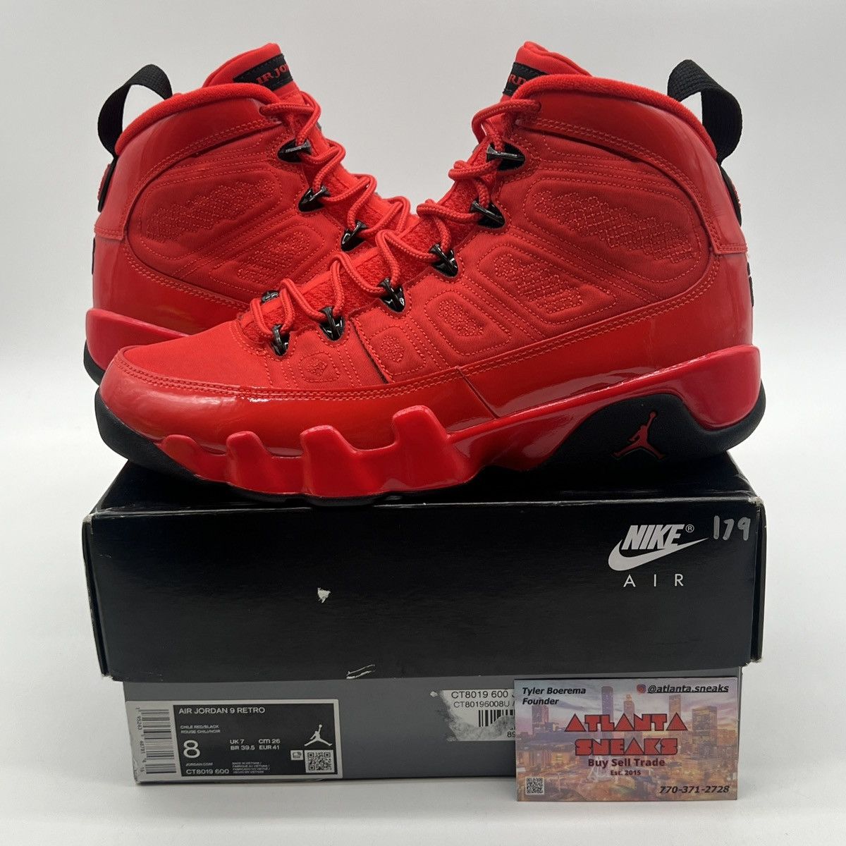image of Air Jordan 9 Chile Red Shoes, Men's (Size 8)