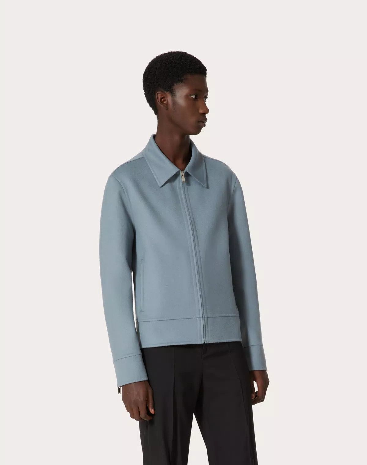 Valentino oc11z0625 Double Faced Wool Cashmere Jacket in Dusty Blue Size US L / EU 52-54 / 3 - 3 Thumbnail