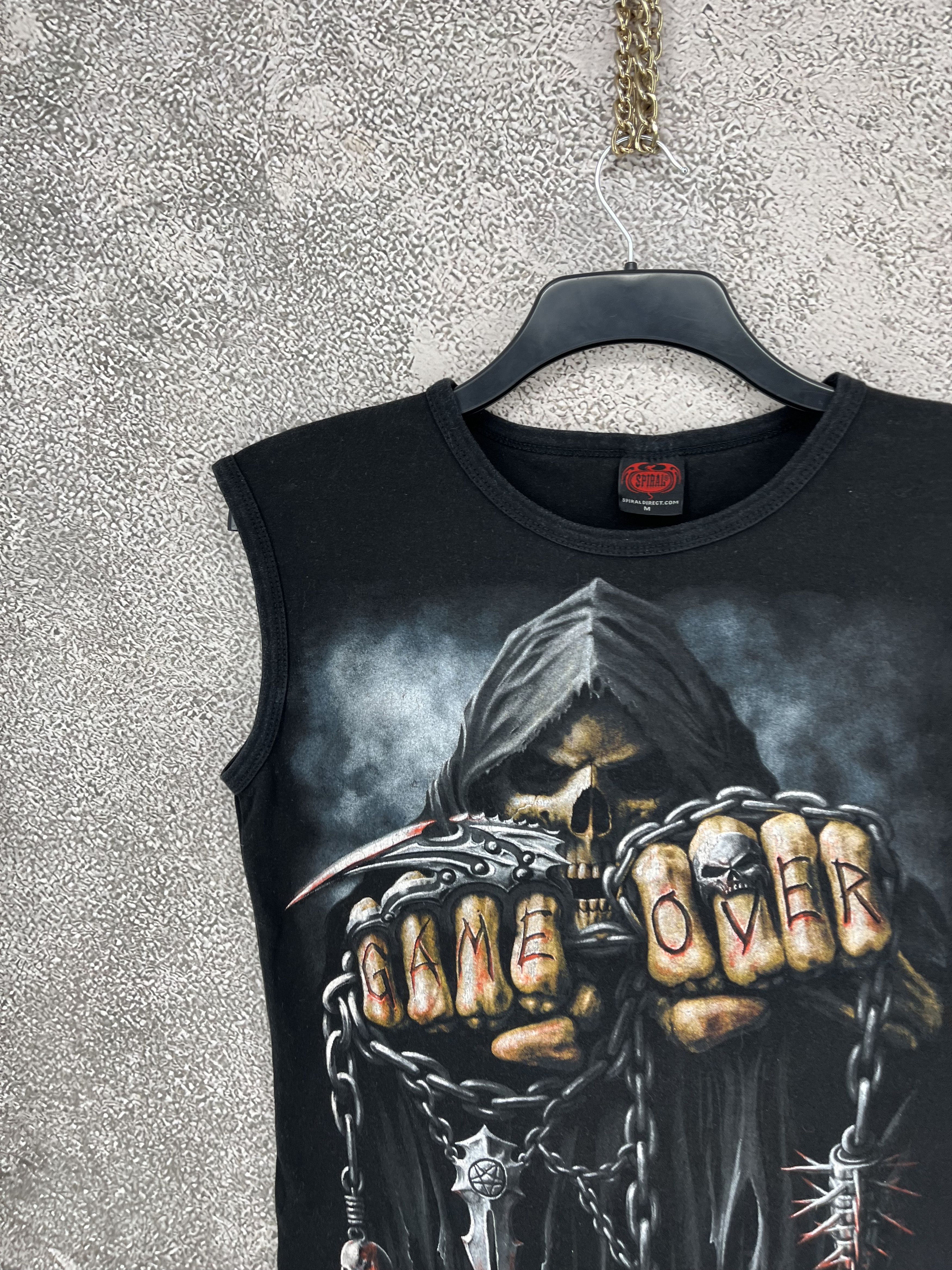 Band Tees Spiral T Shirt Gothic Dark Black Unisex GAME OVER Size US M / EU 48-50 / 2 - 4 Thumbnail