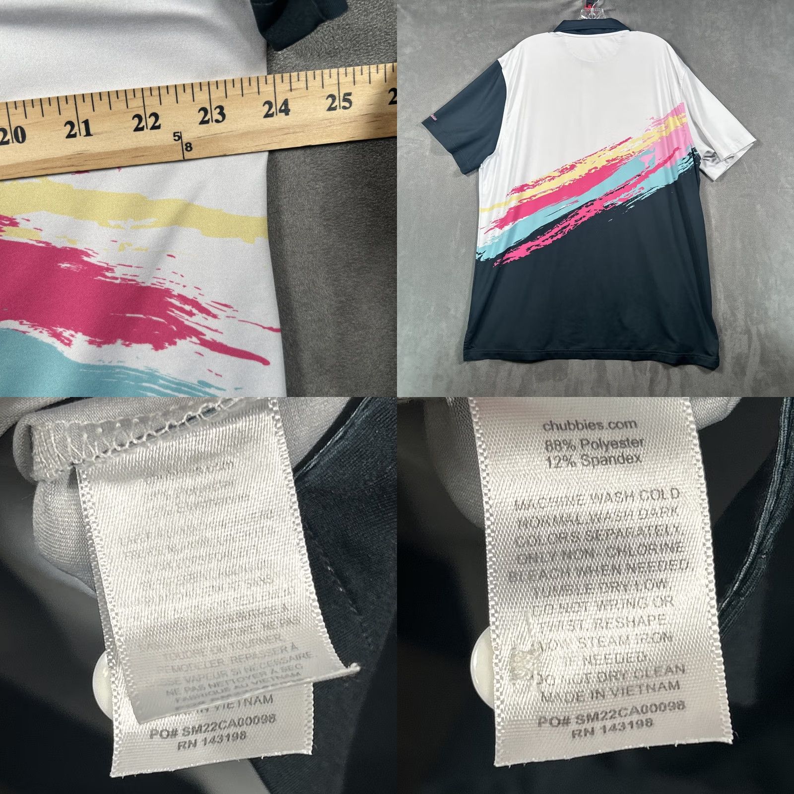 Chubbies Chubbies Polo Shirt Mens XXL Retro Golf Performance Stretch Multicolor 80s Size US XXL / EU 58 / 5 - 8 Thumbnail
