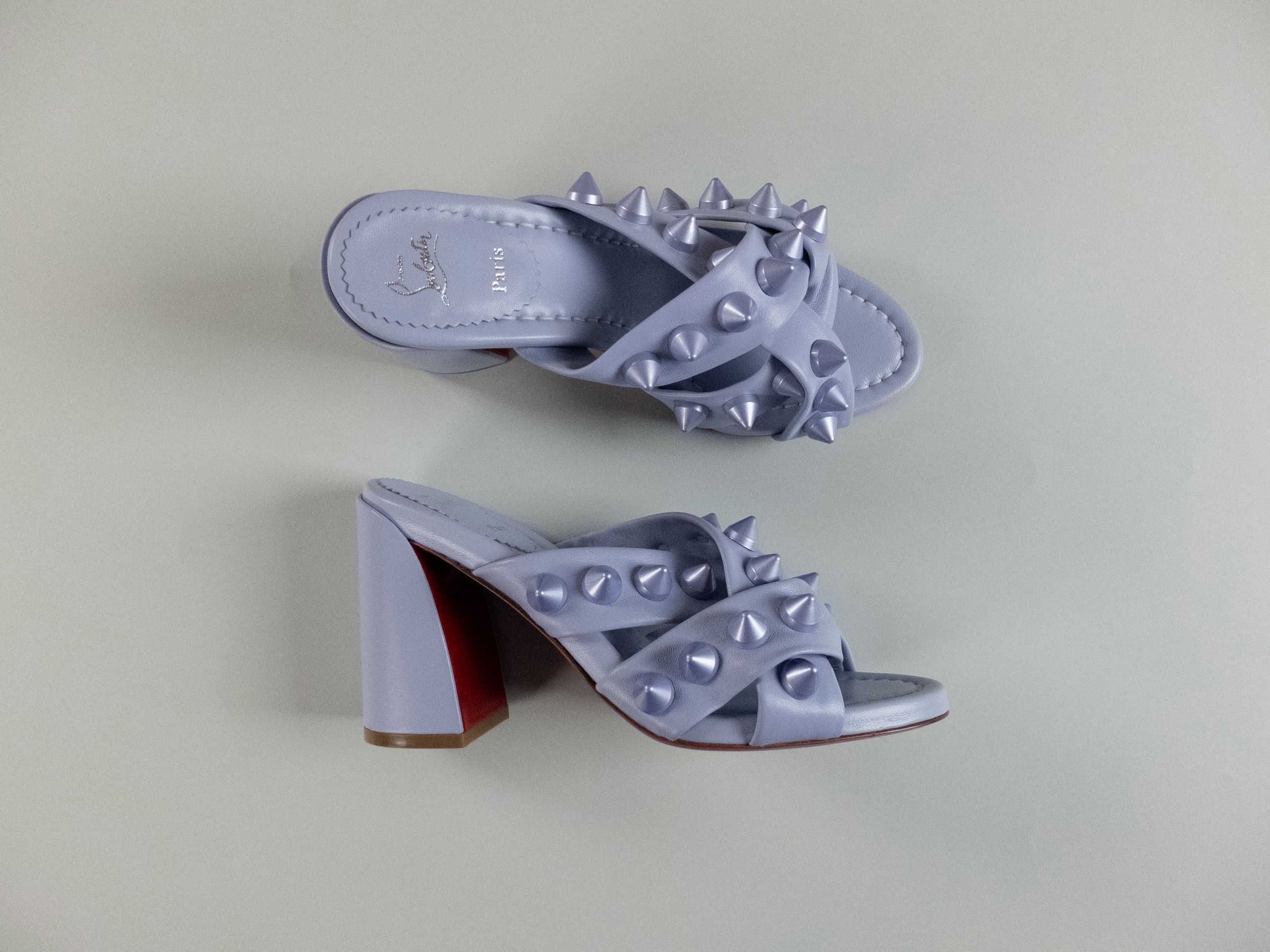 Christian Louboutin CHRISTIAN LOUBOUTIN Spika Club lilac leather mules sandals Size US 7 / IT 37 - 4 Thumbnail